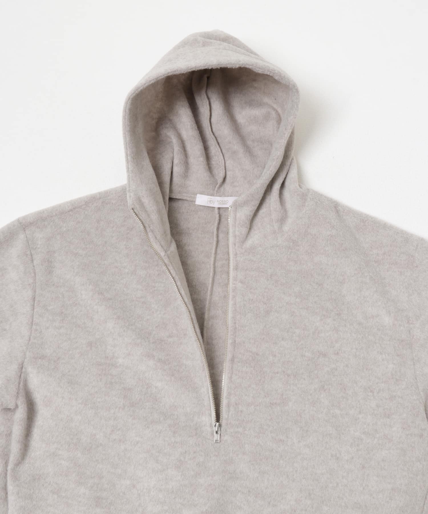 F by ROSSO　シャギーフリースハーフZIPパーカー BEIGE Free