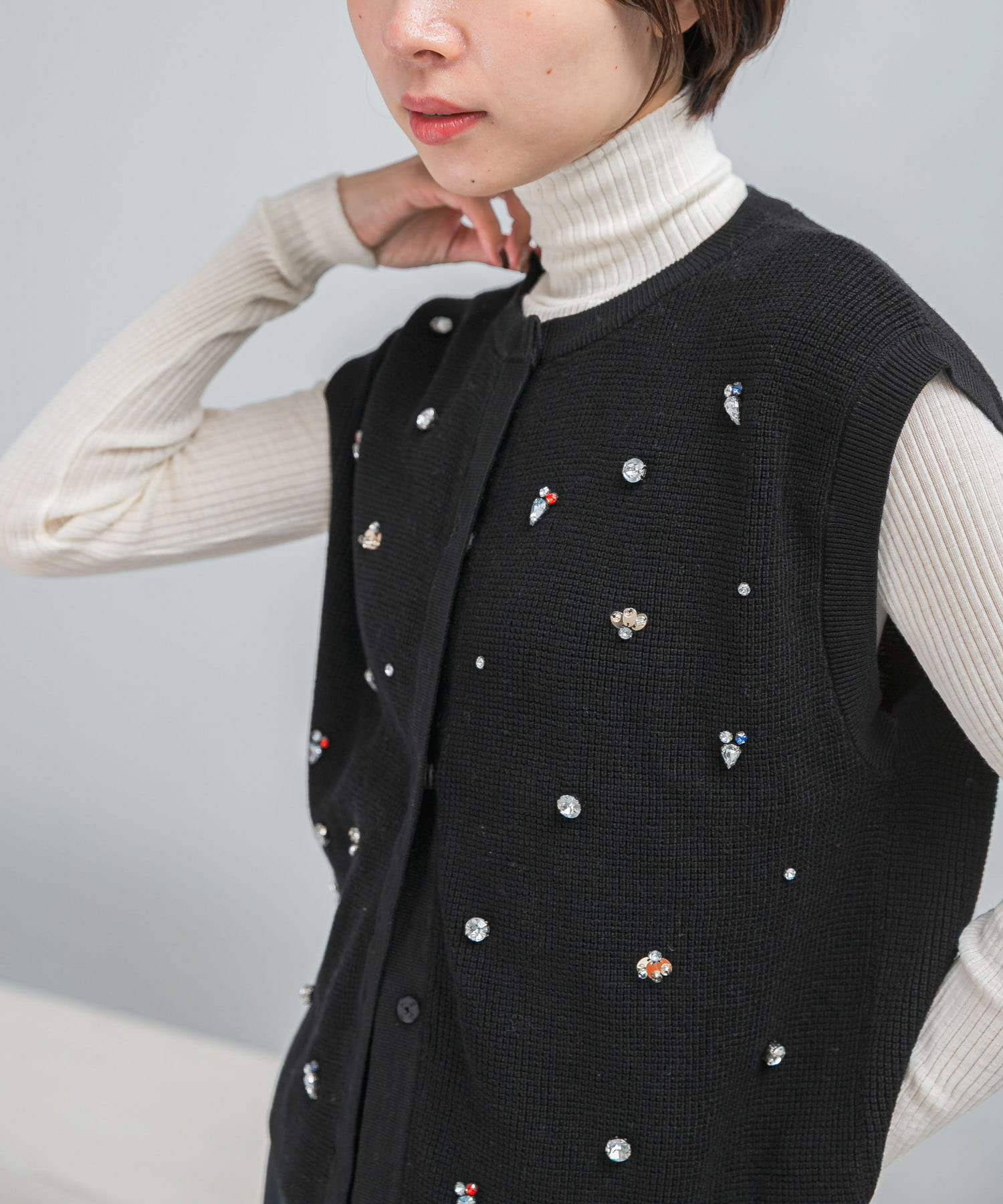 ビジューニットベスト