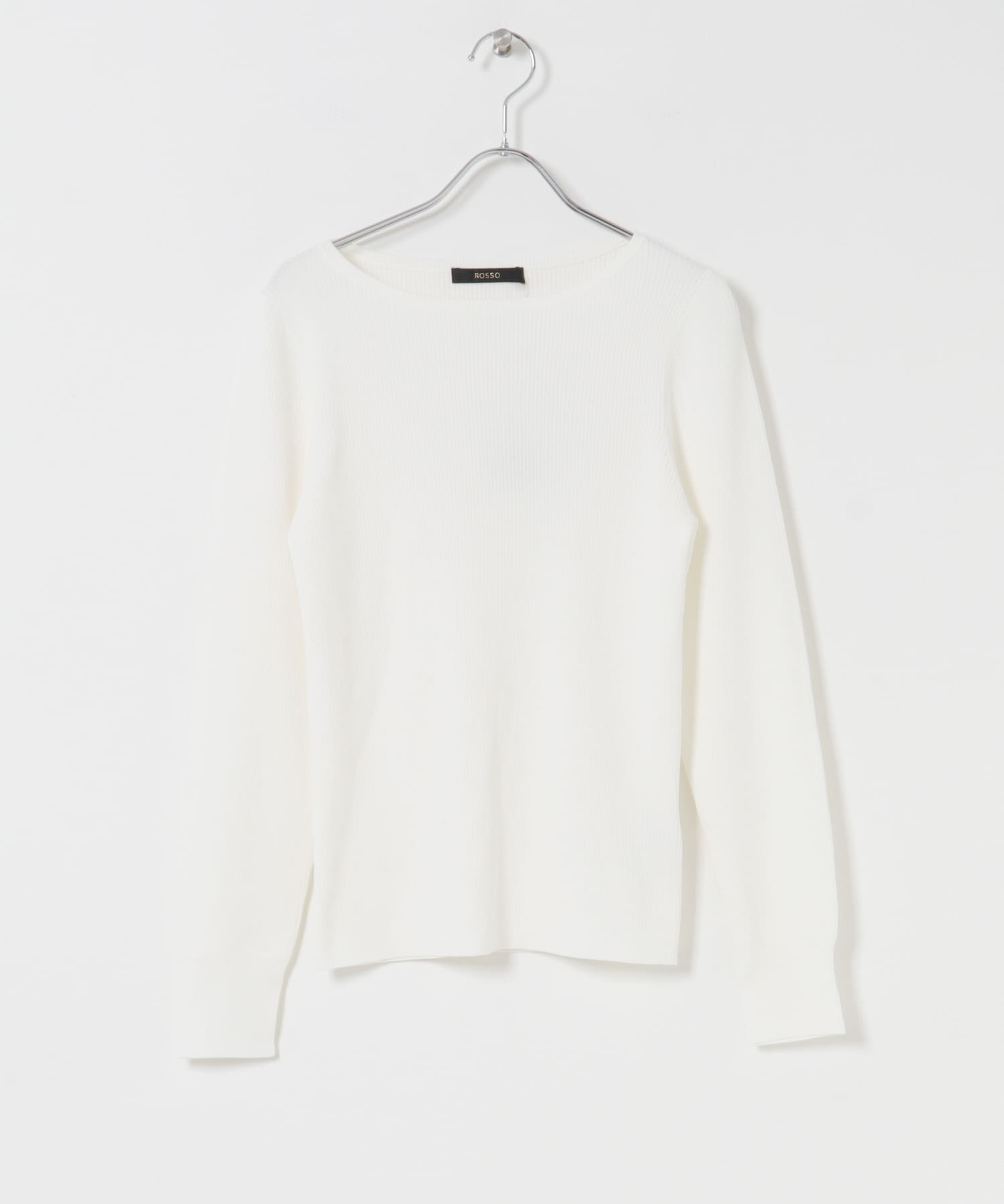 シルク混スリットスリーブリブニット OFF WHITE Free