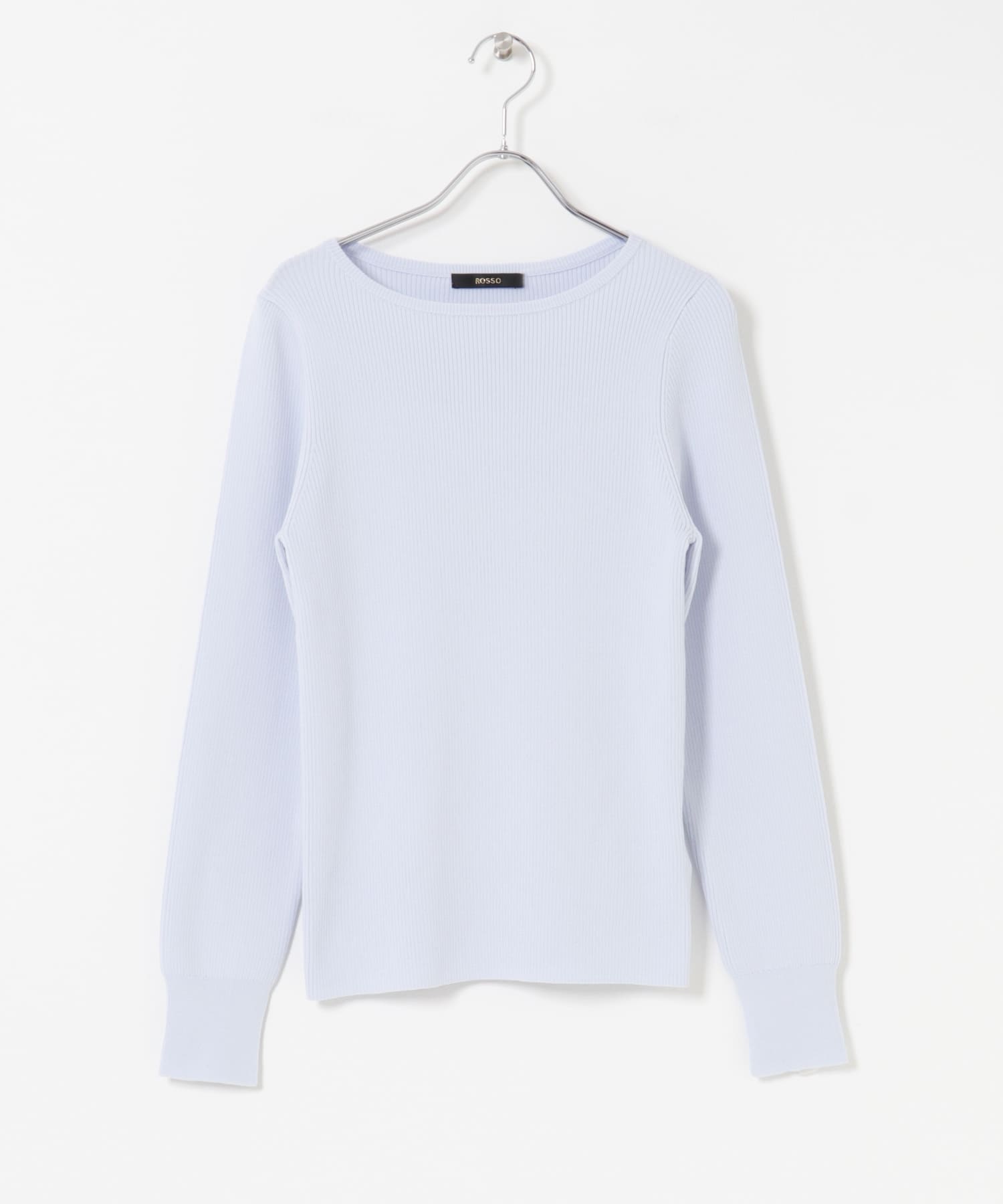 シルク混スリットスリーブリブニット SAX Free