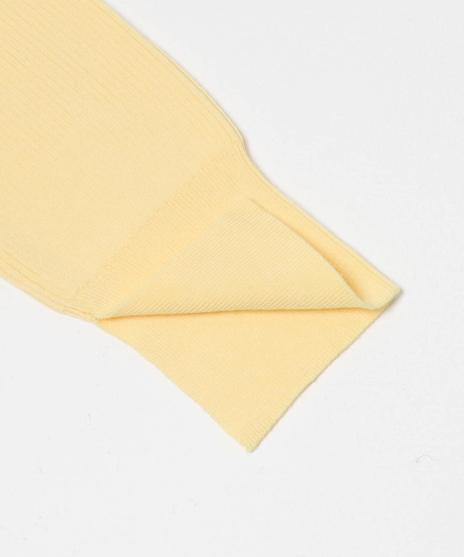 シルク混スリットスリーブリブニット YELLOW Free