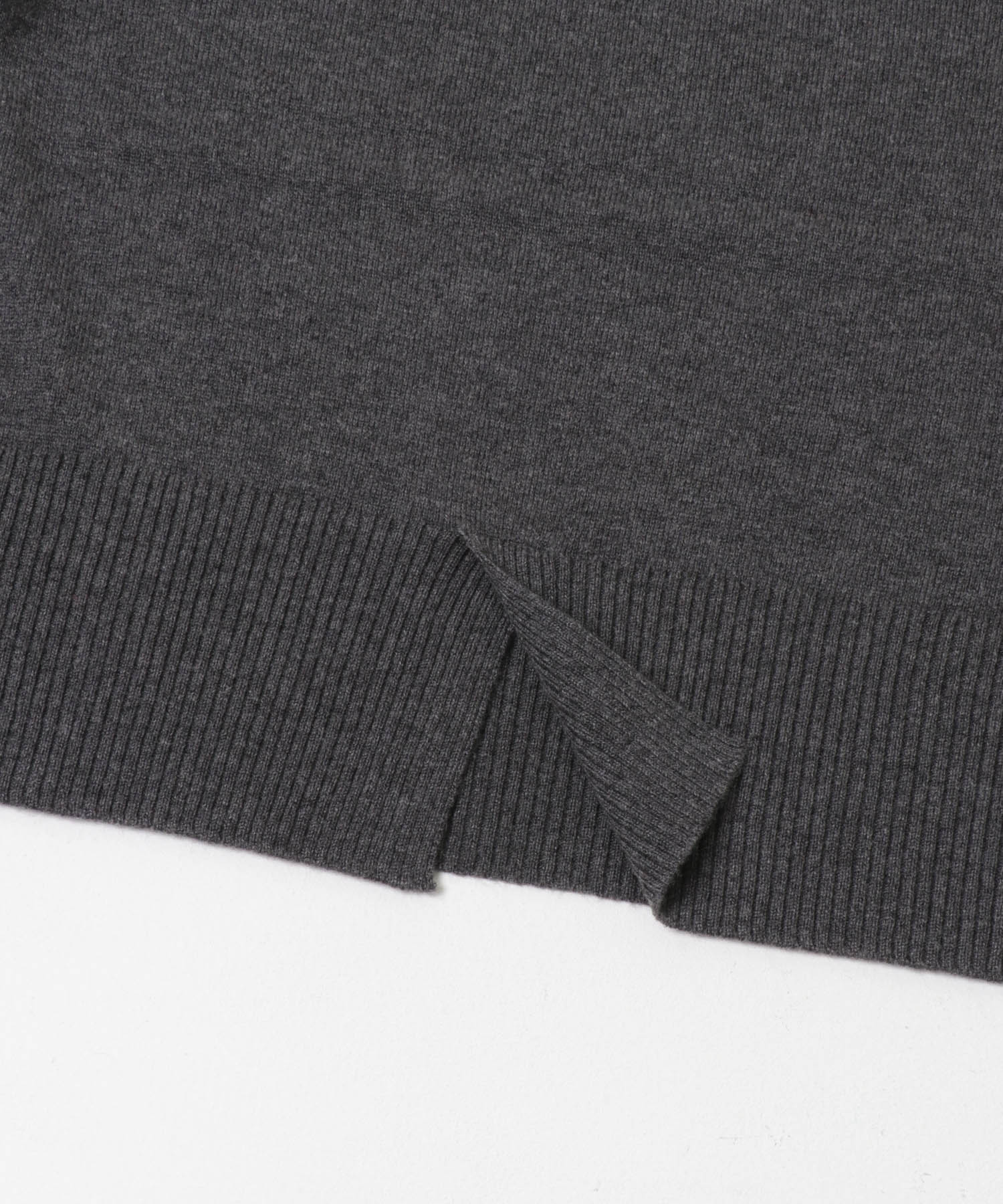 カシミヤ混バイカラーコンパクトニット GRAY×OFF Free