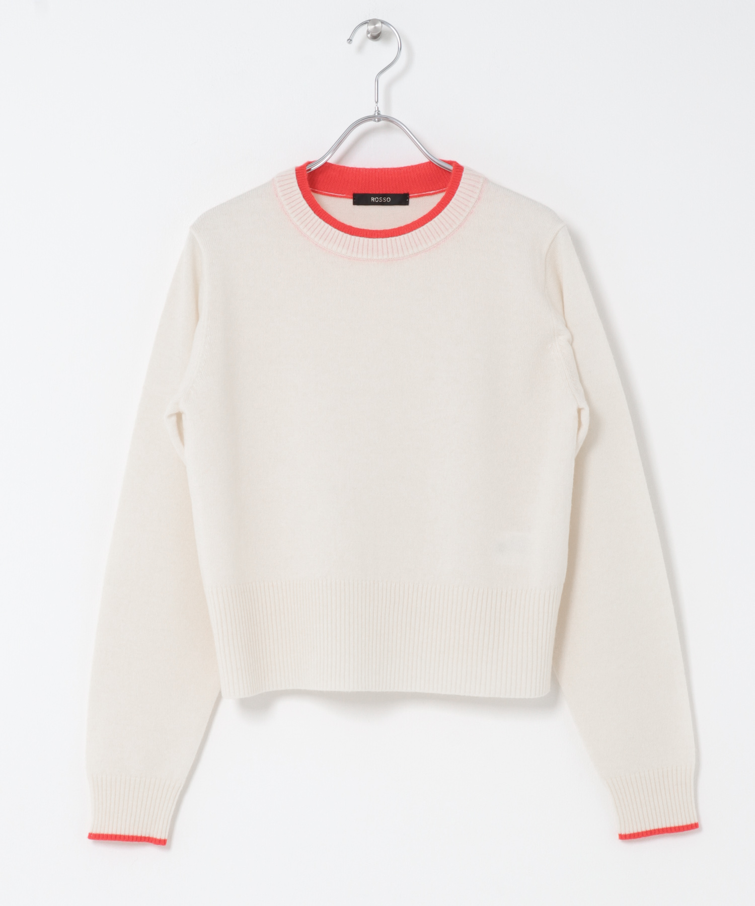 カシミヤ混バイカラーコンパクトニット OFF×ORG Free