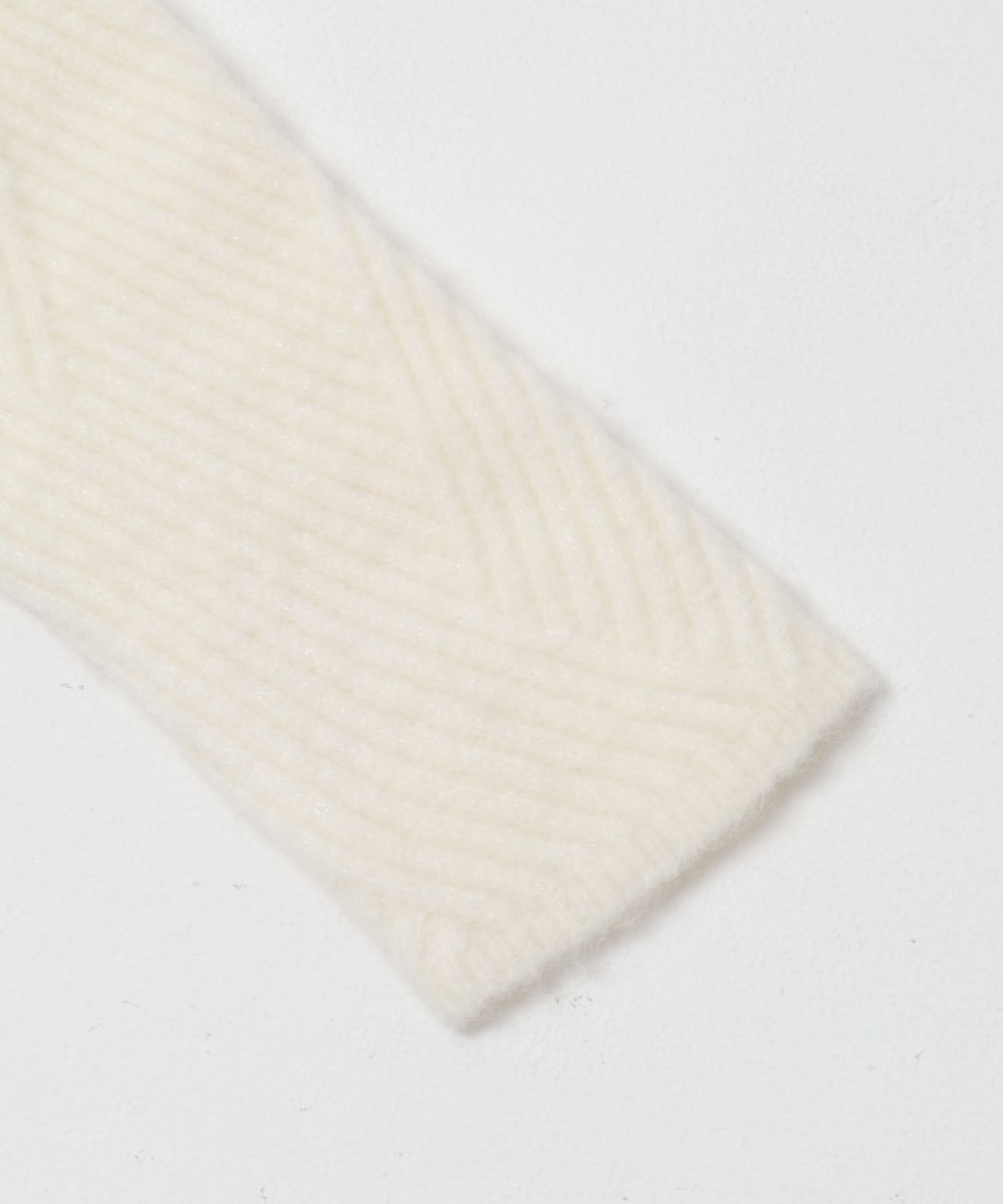 ダイヤ柄編ラメミックスニット OFF WHITE Free