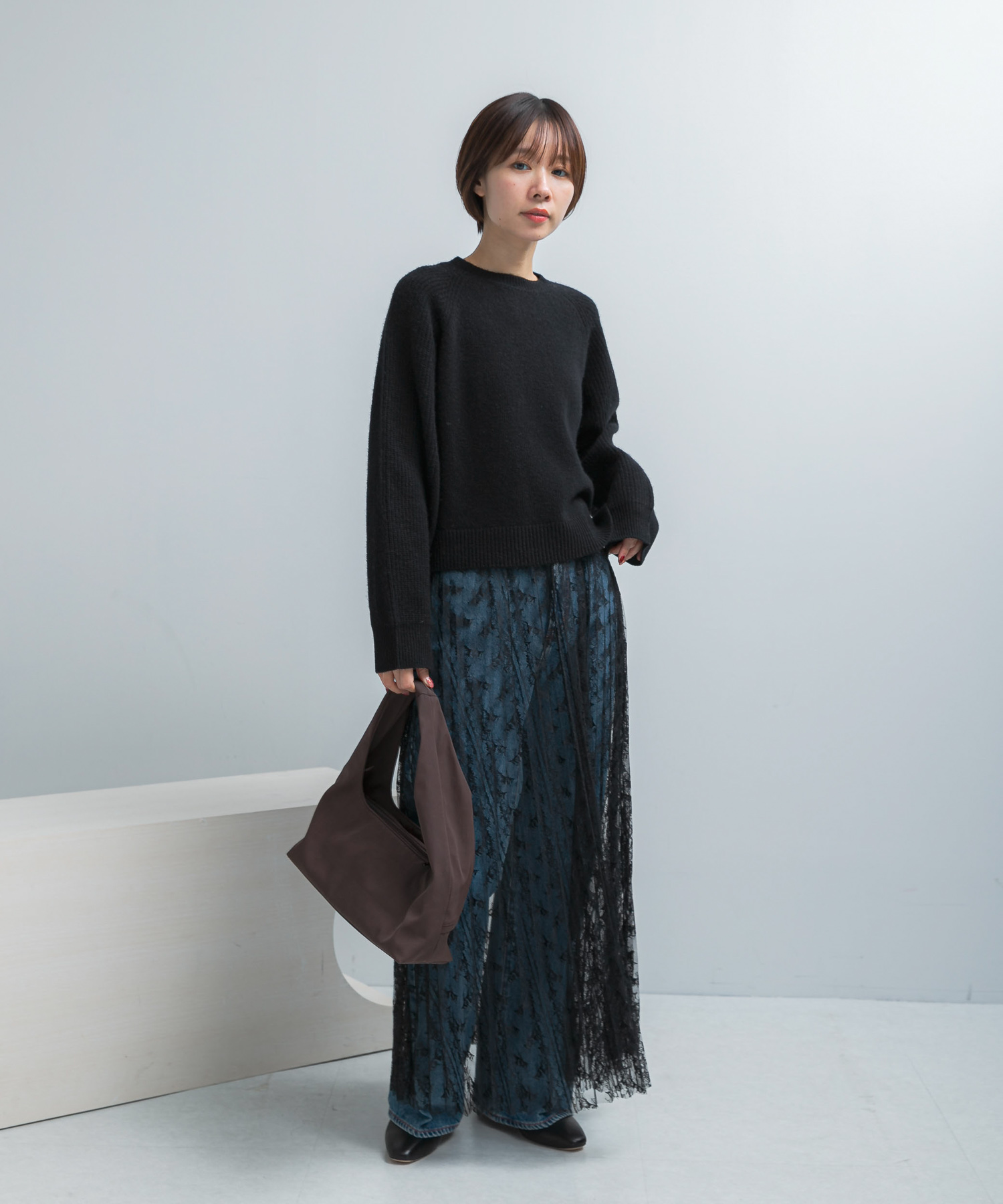 スーパーファインラムズウールショートニット BLACK Free