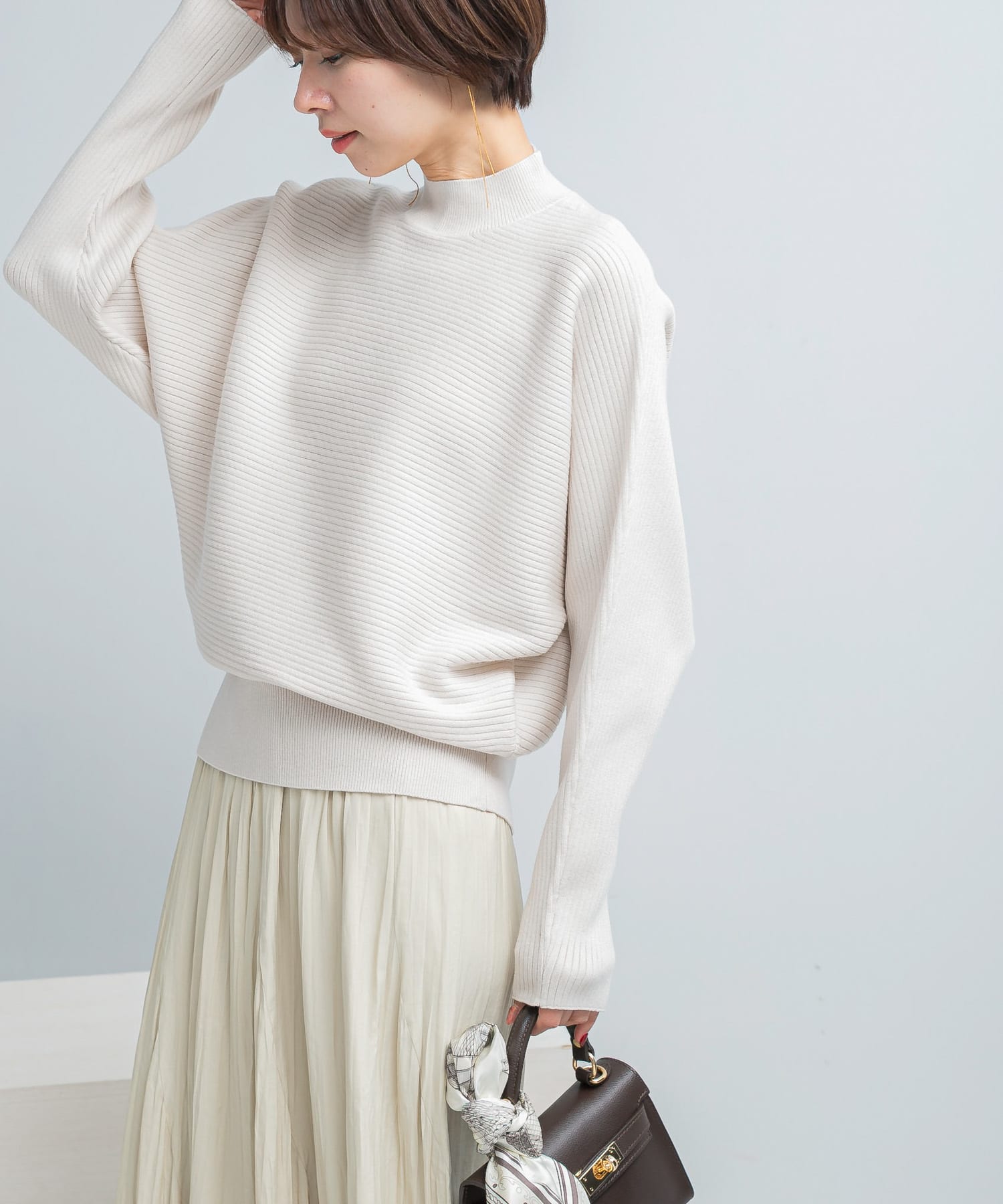 ウォッシャブルアンチピリングドルマンニット