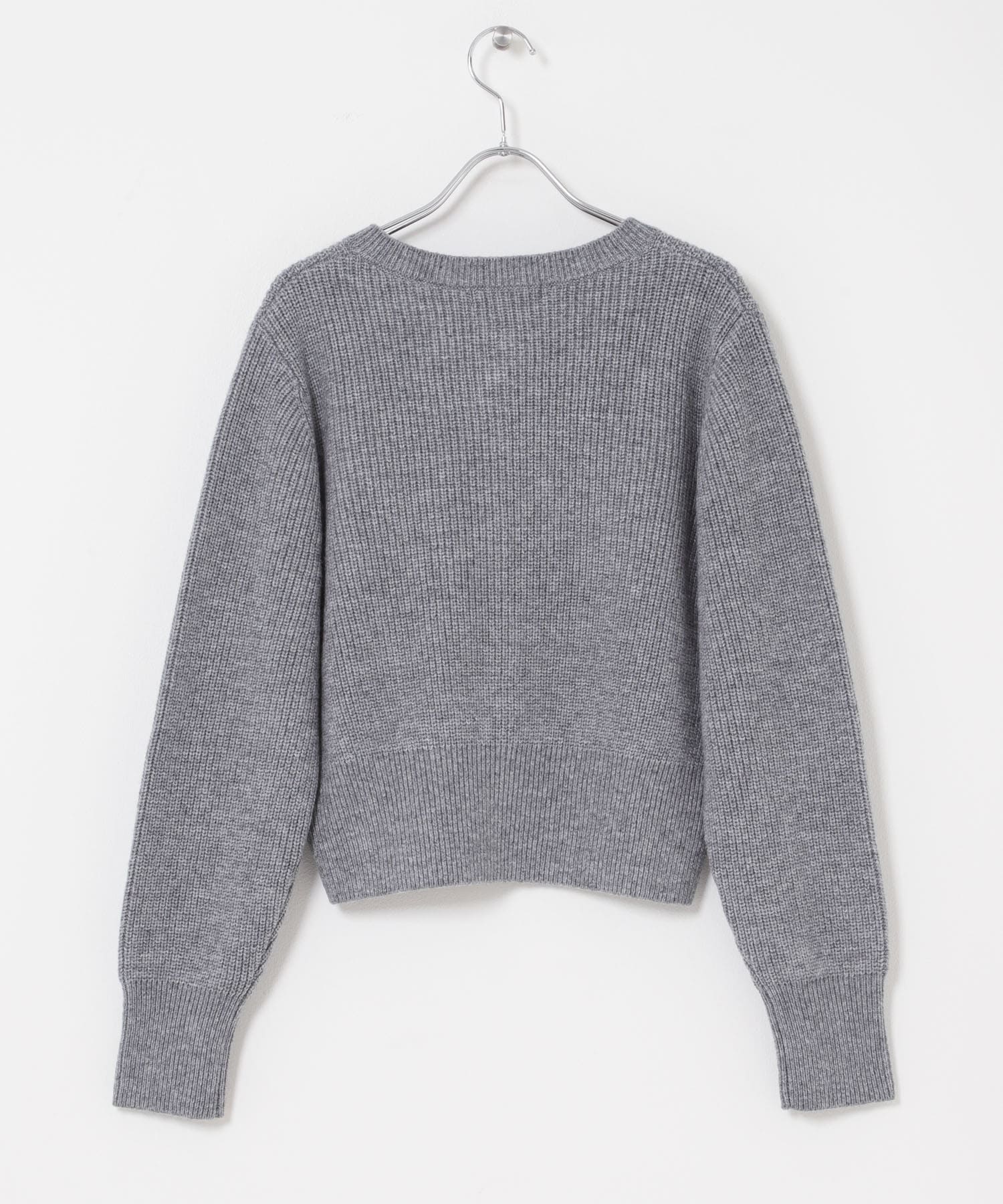 ボタンデザインニットプルオーバー GRAY Free