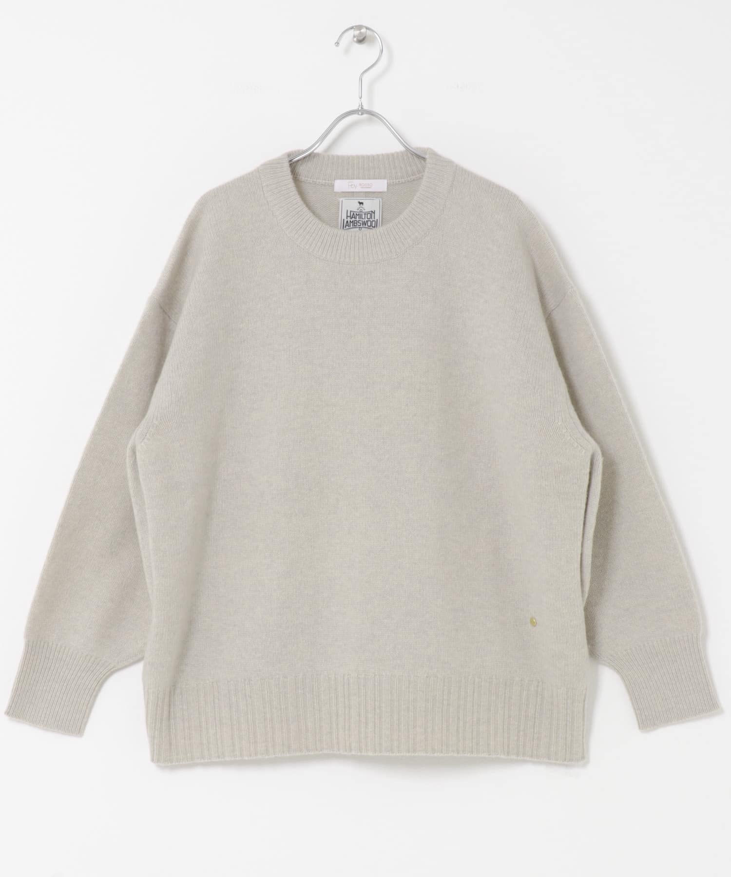 F by ROSSO　ハミルトンクルーネックニット L/GREIGE FREE
