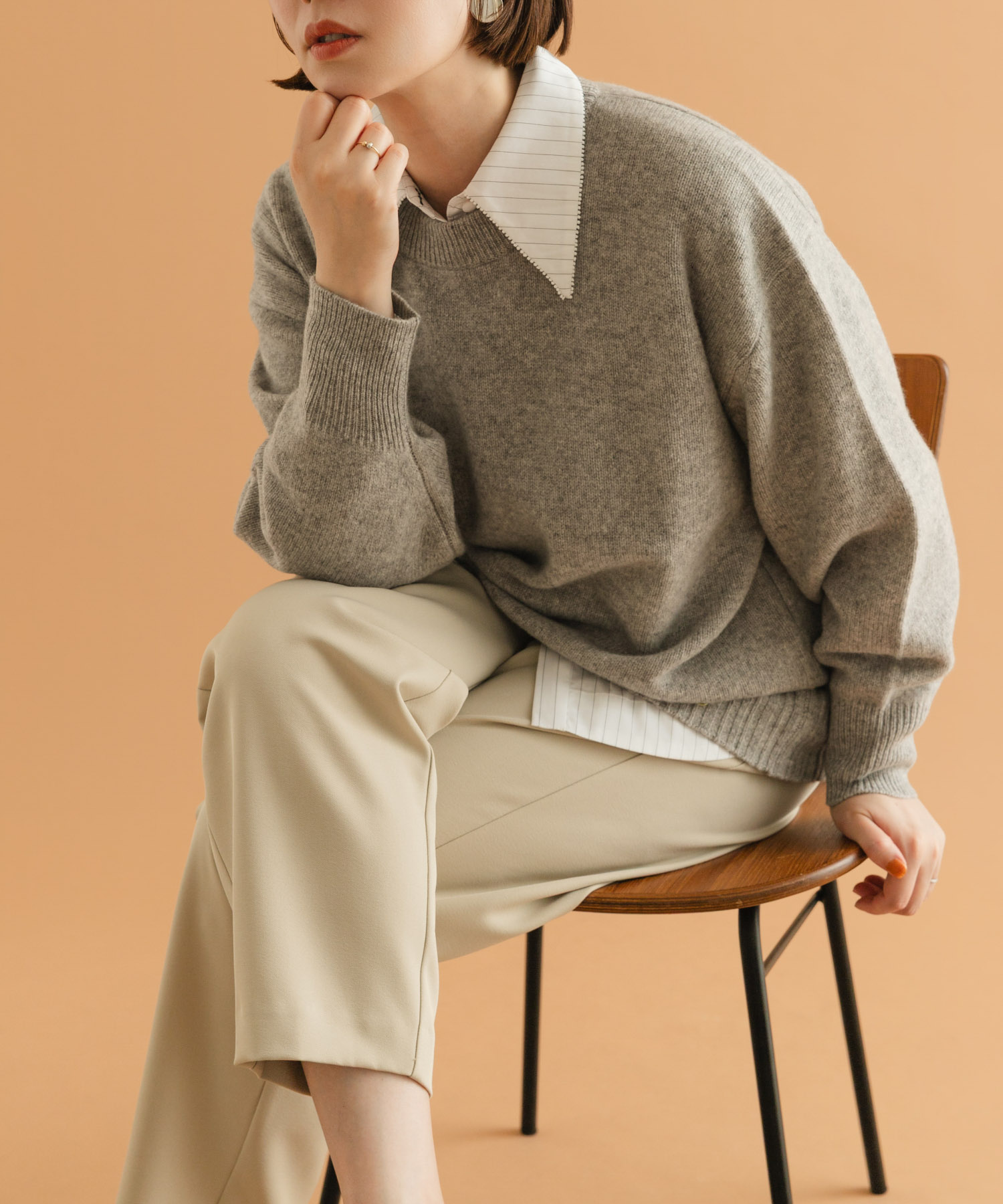 F by ROSSO　ハミルトンクルーネックニット