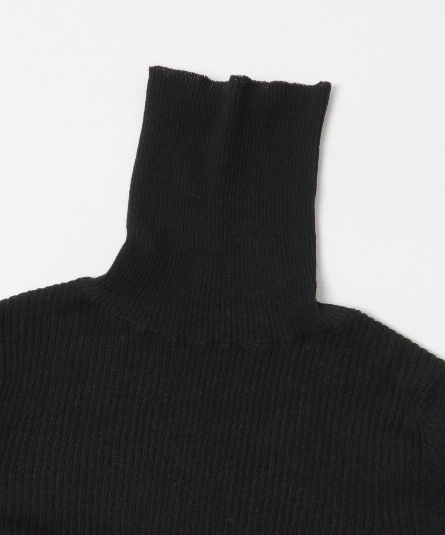 F by ROSSO　ウォッシャブルシアーリブタートルニット BLACK Free