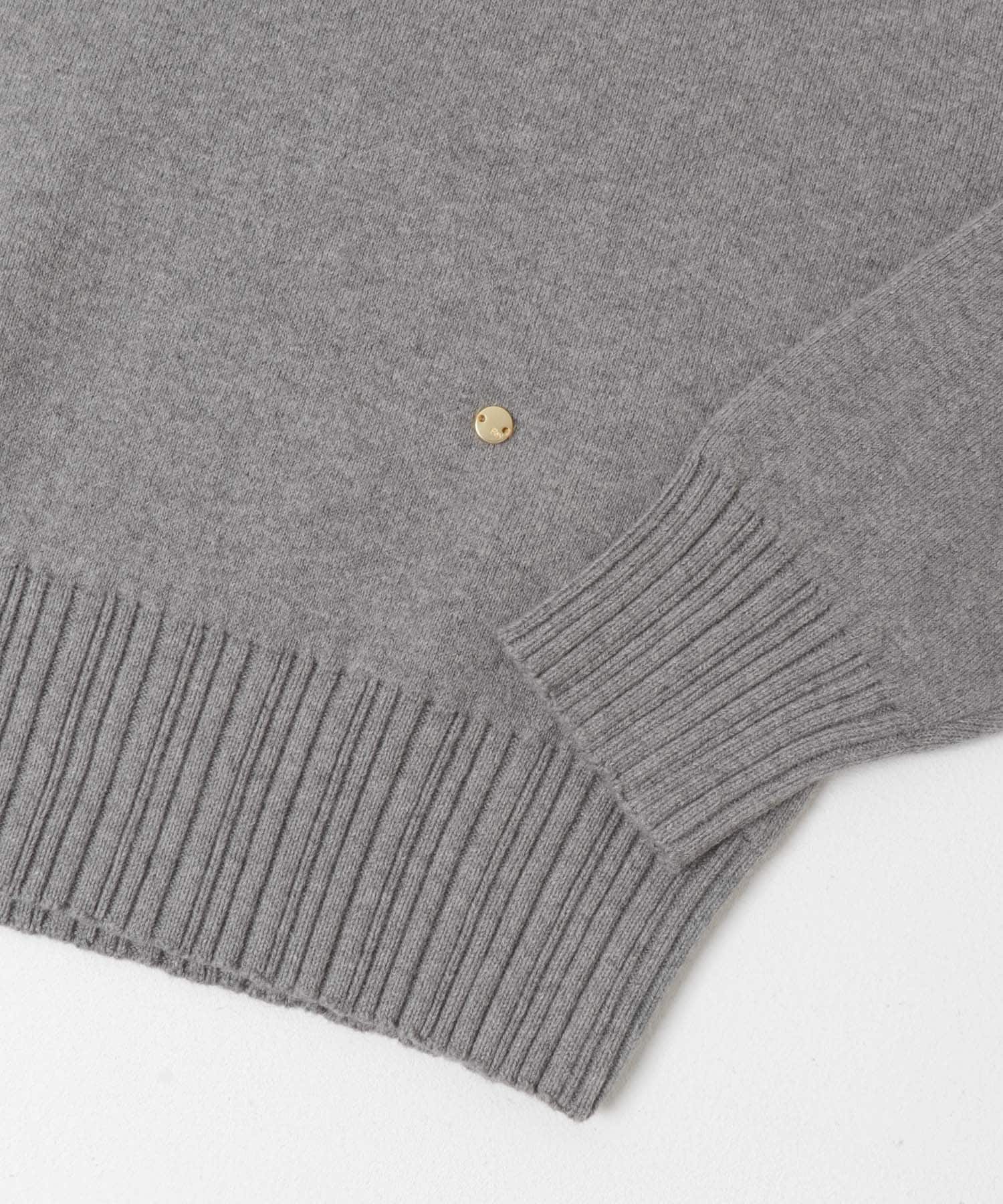 F by ROSSO　コットンカシミヤ衿パールニット GRAY Free
