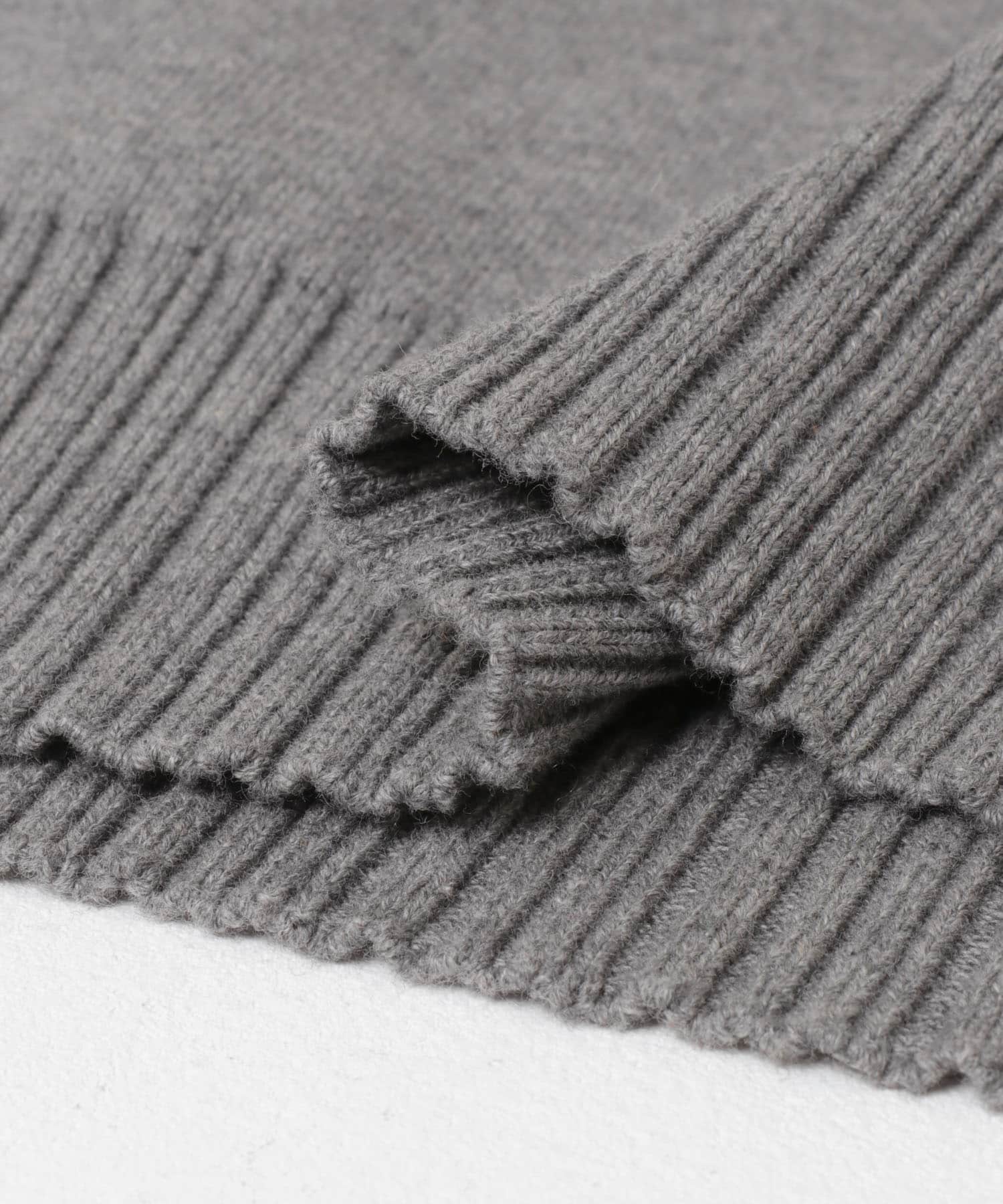 F by ROSSO　コットンカシミヤ衿パールニット GRAY Free