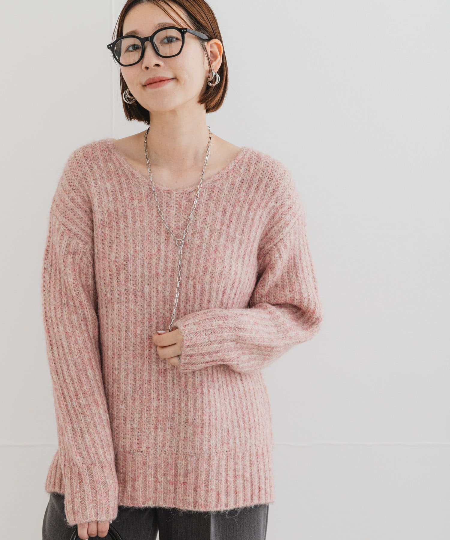 F by ROSSO ミックス糸Vネックニット(Free BEIGE): トップス｜URBAN