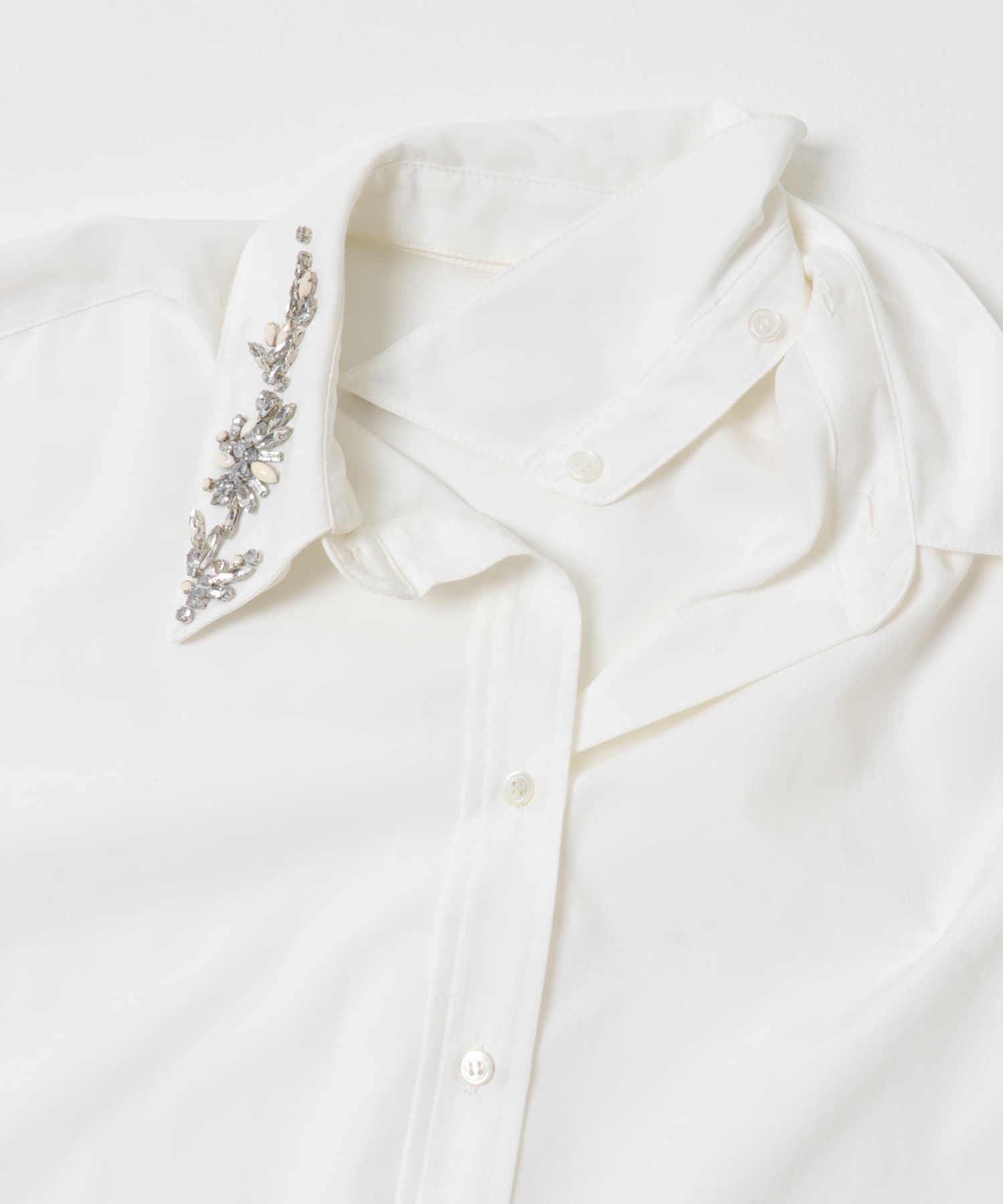 2WAYビジュー付オーバーシャツ WHITE Free