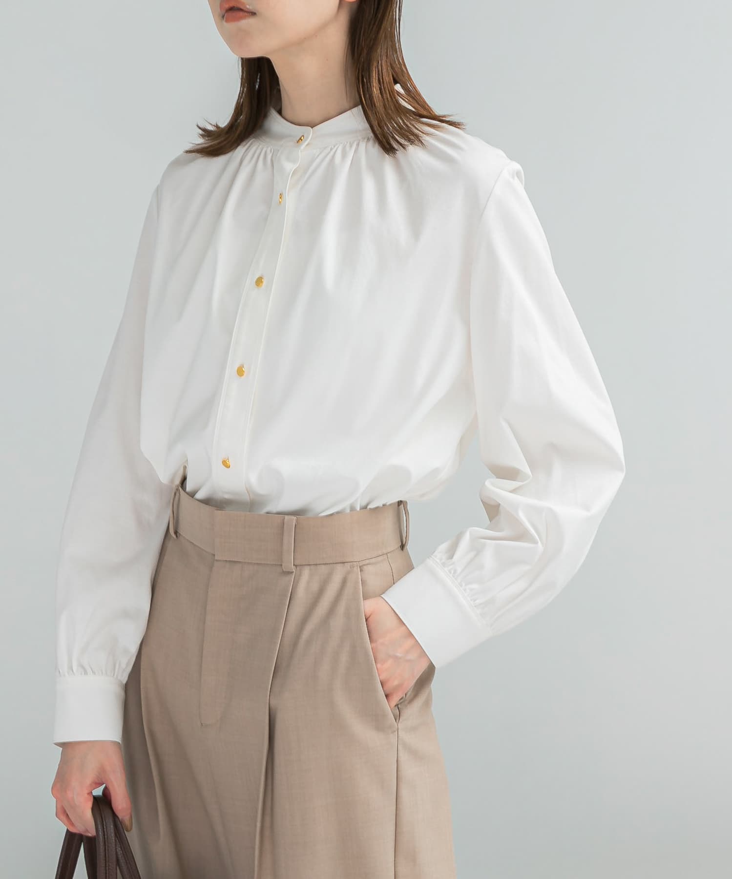 『WEB限定』デザインボタンカットソーブラウス