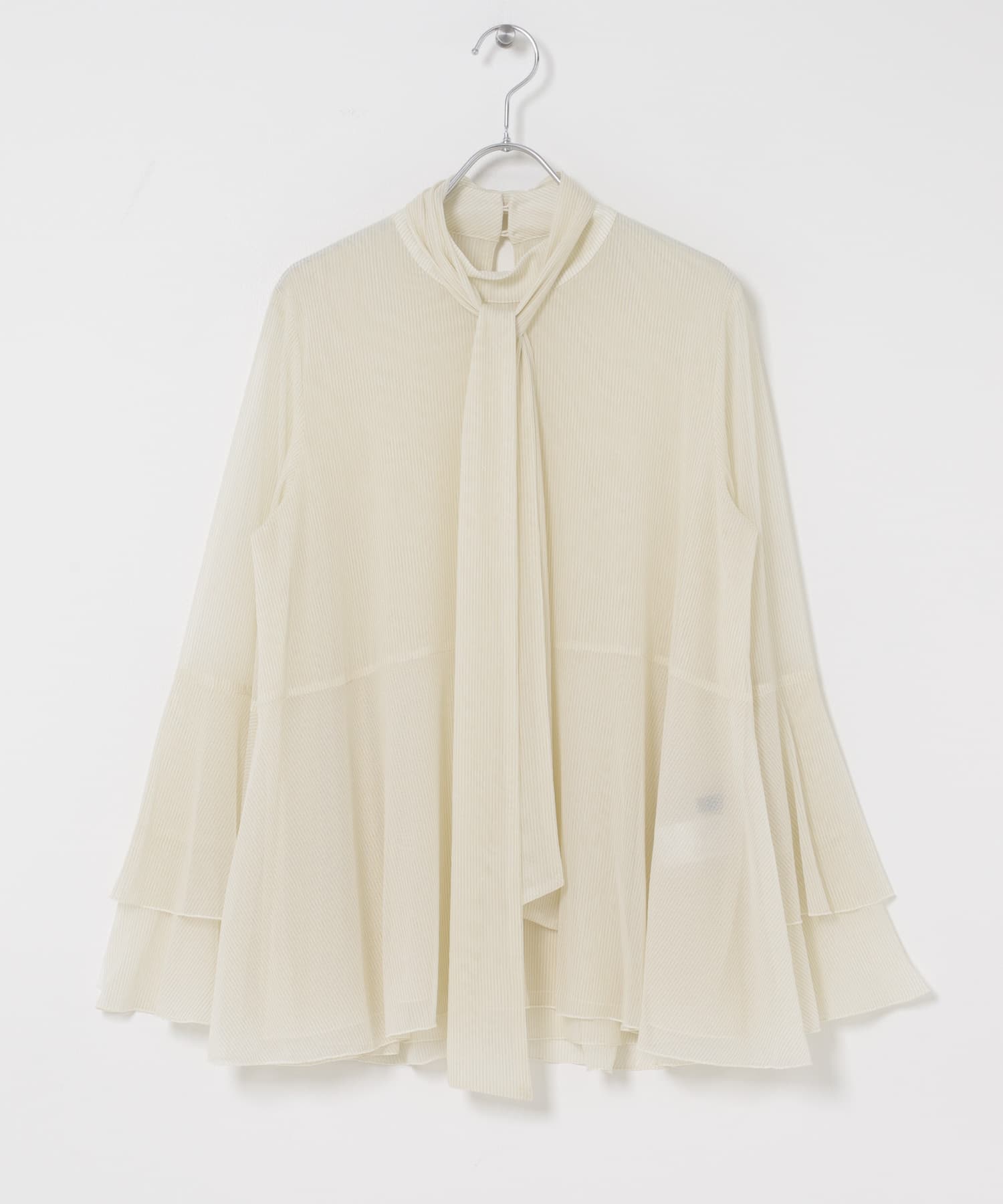 シアーラメチュールフレアスリーブブラウス OFF WHITE Free
