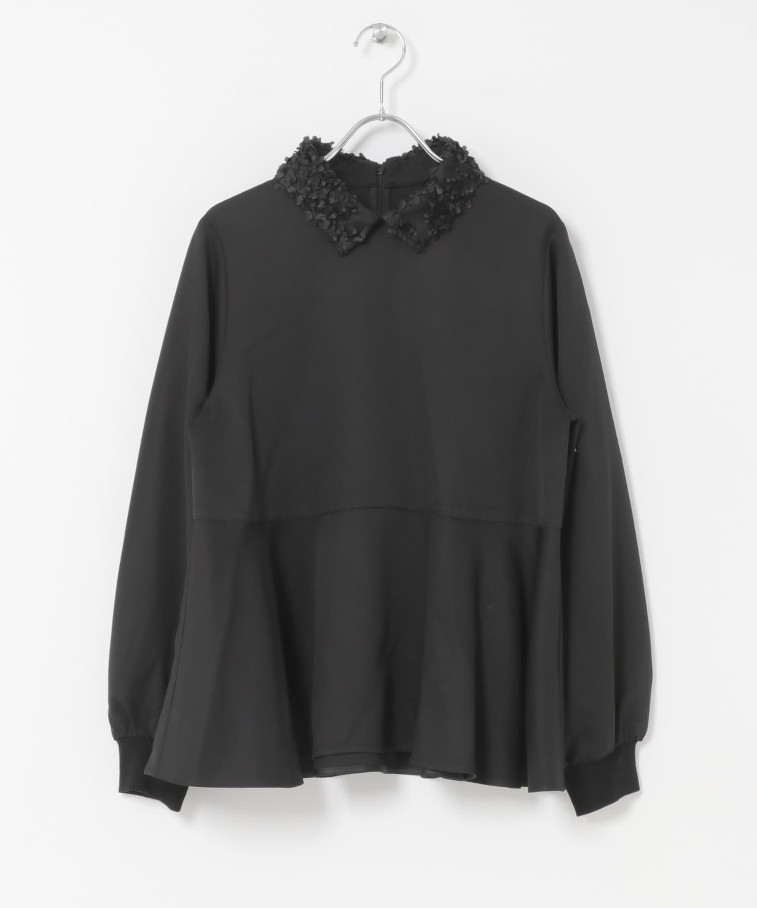 F by ROSSO　レースカラーペプラムブラウス BLACK Free