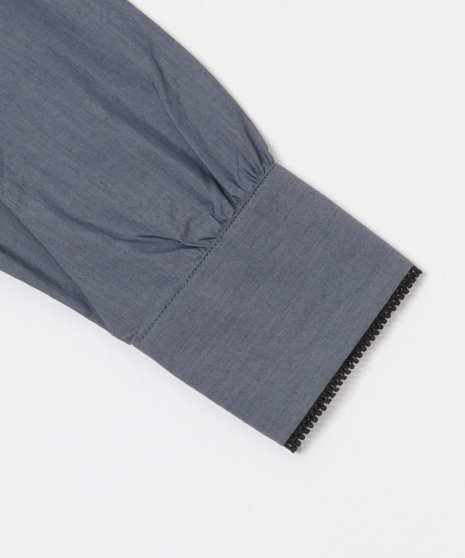 F by ROSSO　トリミングレースビッグカラーシャツ NAVY FREE