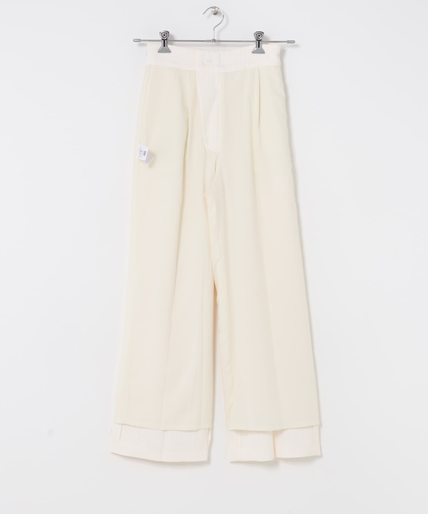 防シワツイードワイドパンツ WHITE 36