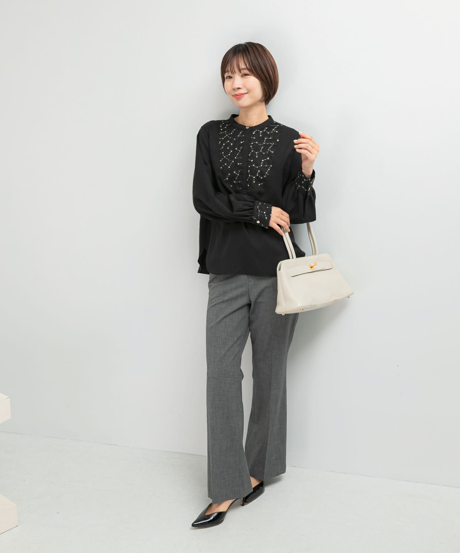 防シワセミフレアパンツ GRAY 36