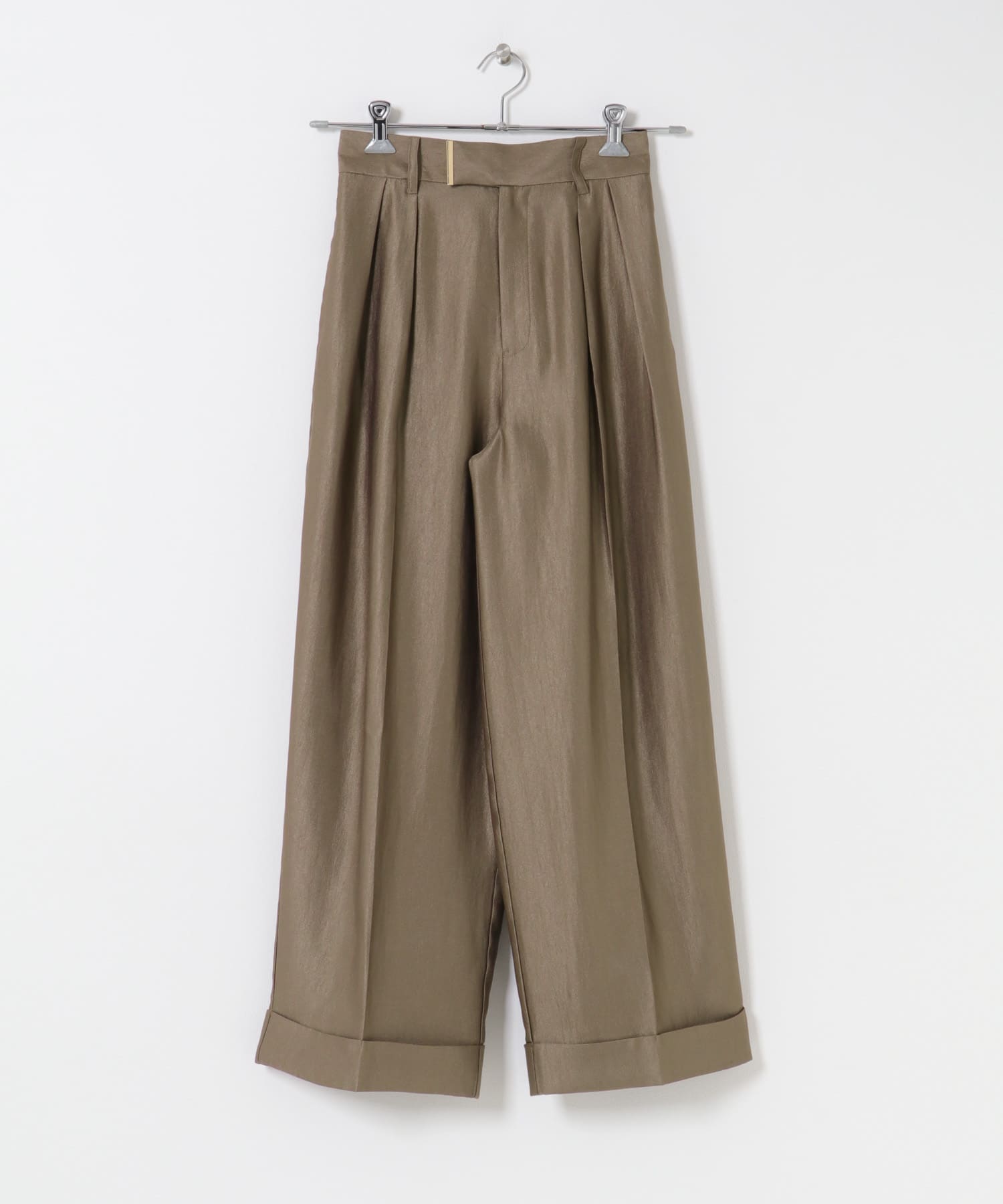 ブライトツイルタックパンツ BROWN 36