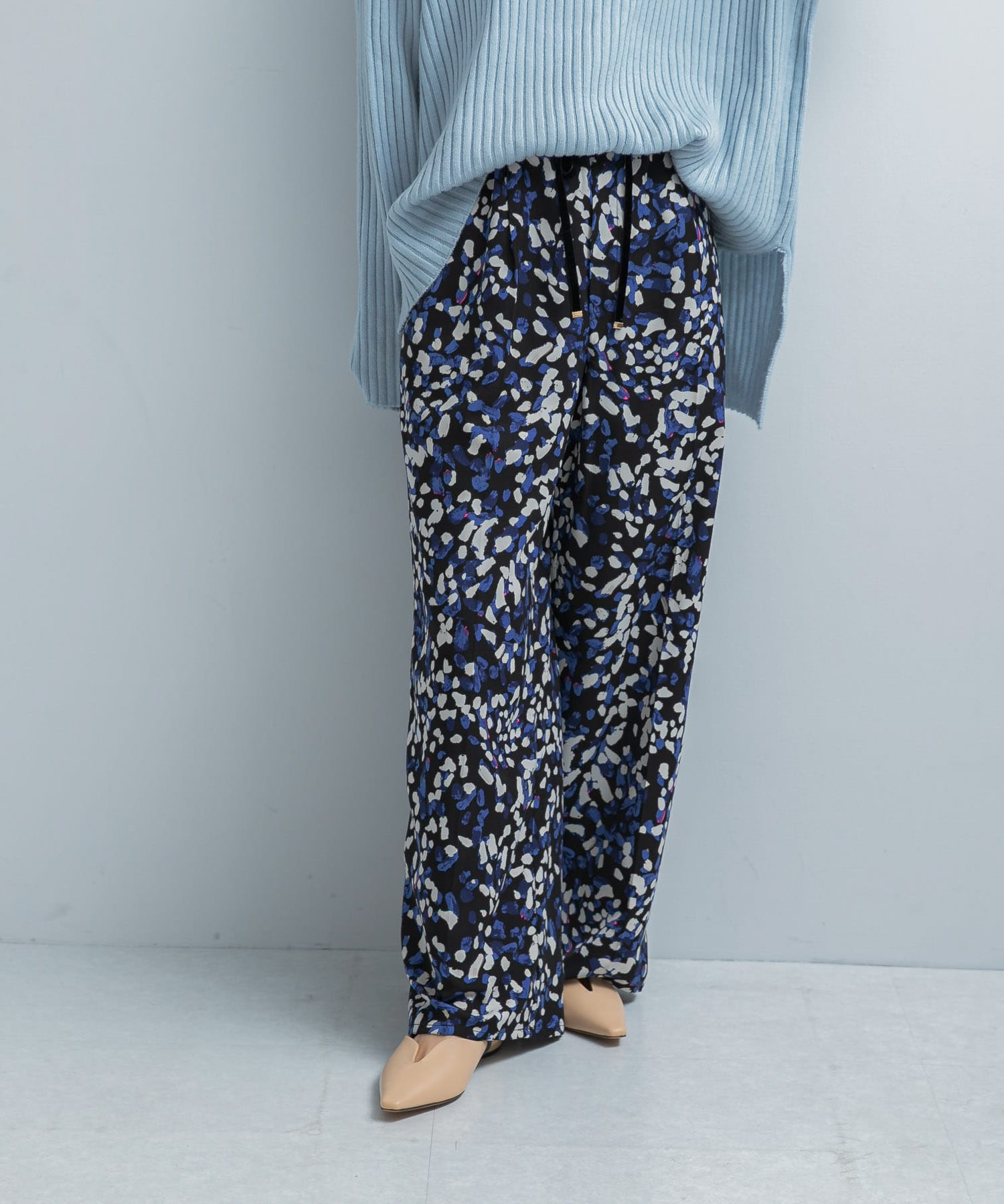 ドットプリントイージーパンツ