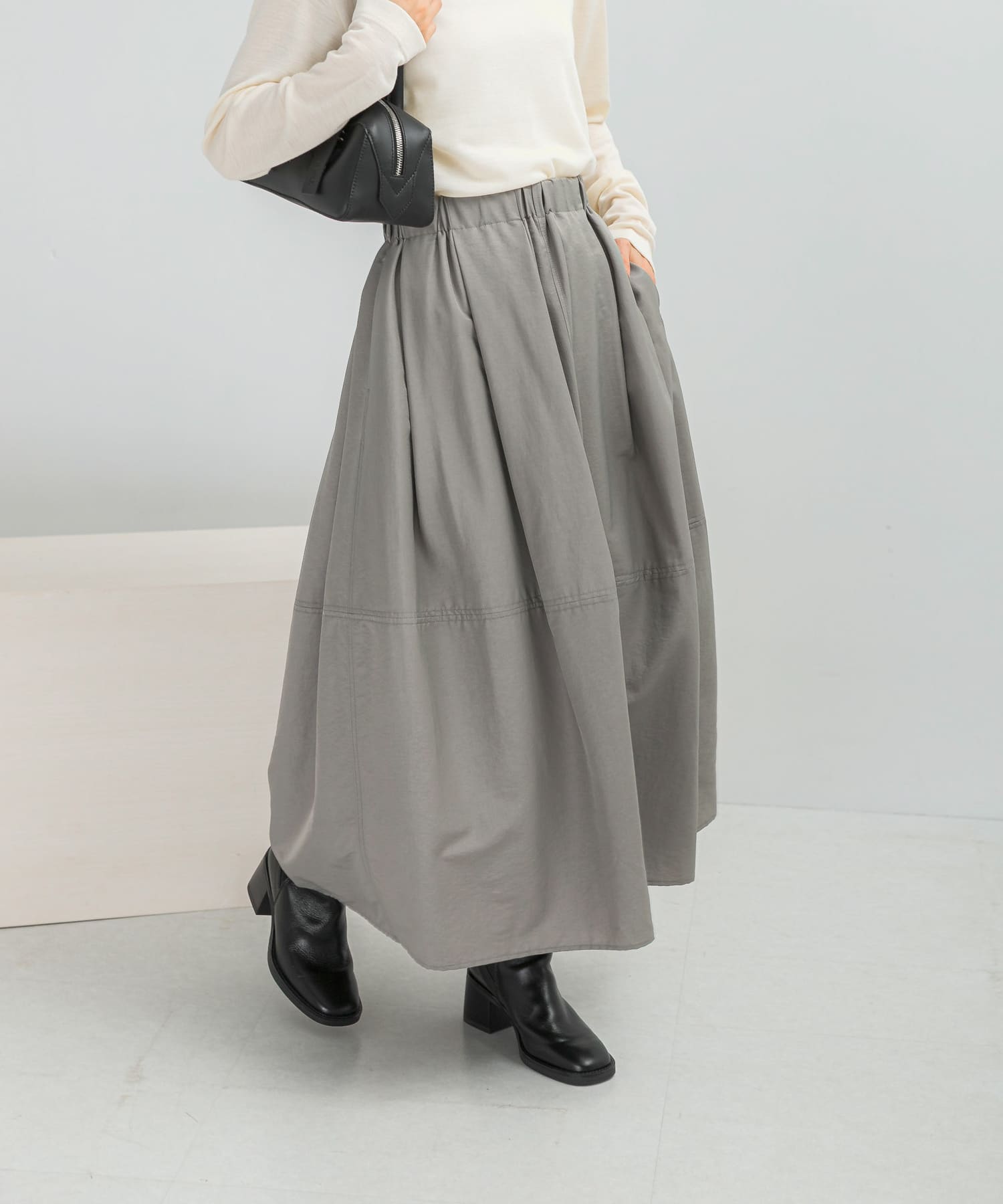 ヴィンテージサテンギャザースカート