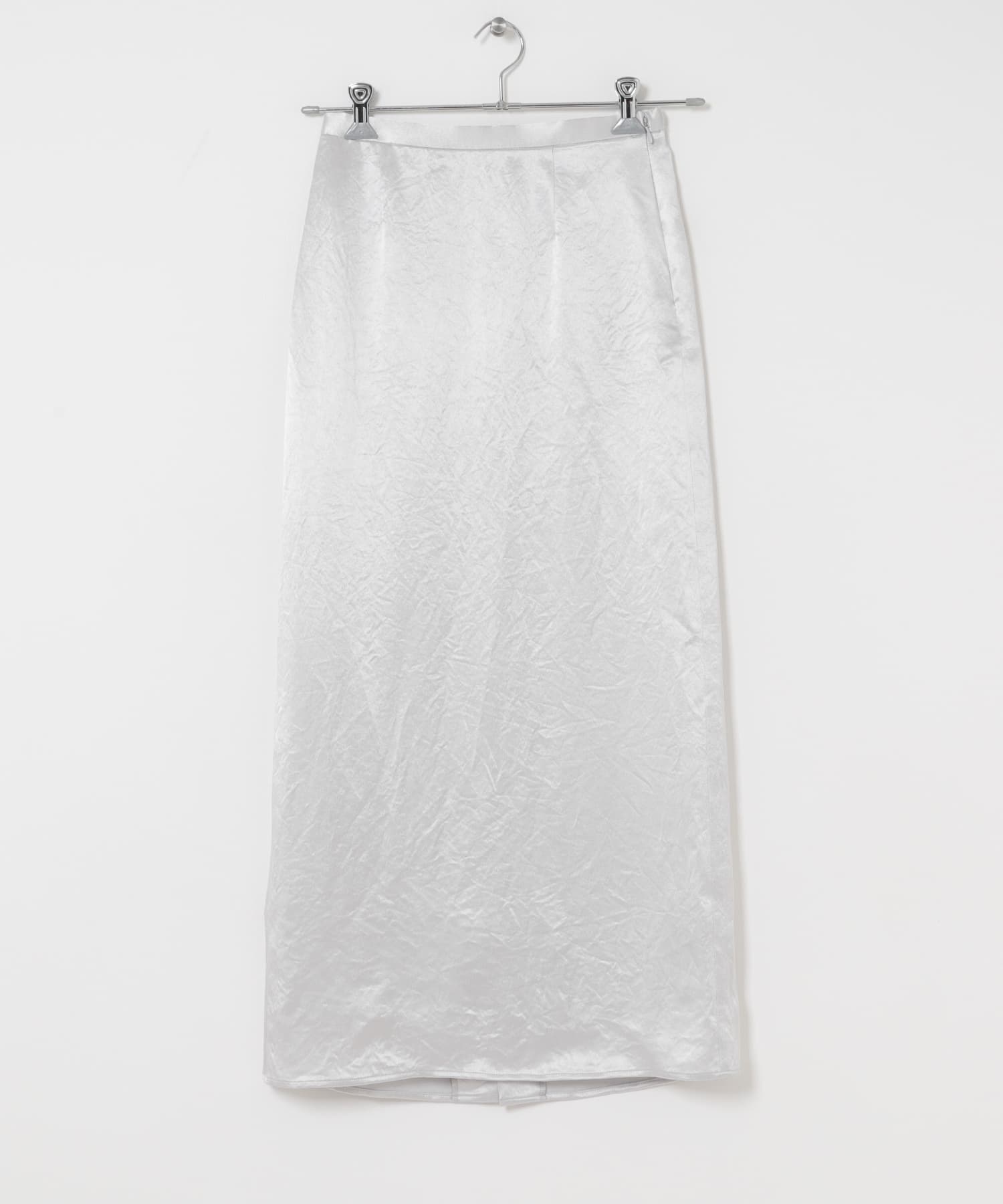 アセテートサテンストレートスカート SILVER FREE