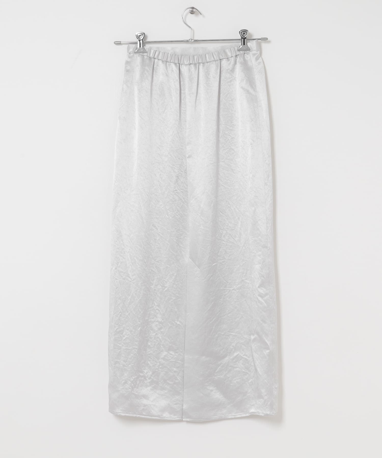 アセテートサテンストレートスカート SILVER FREE