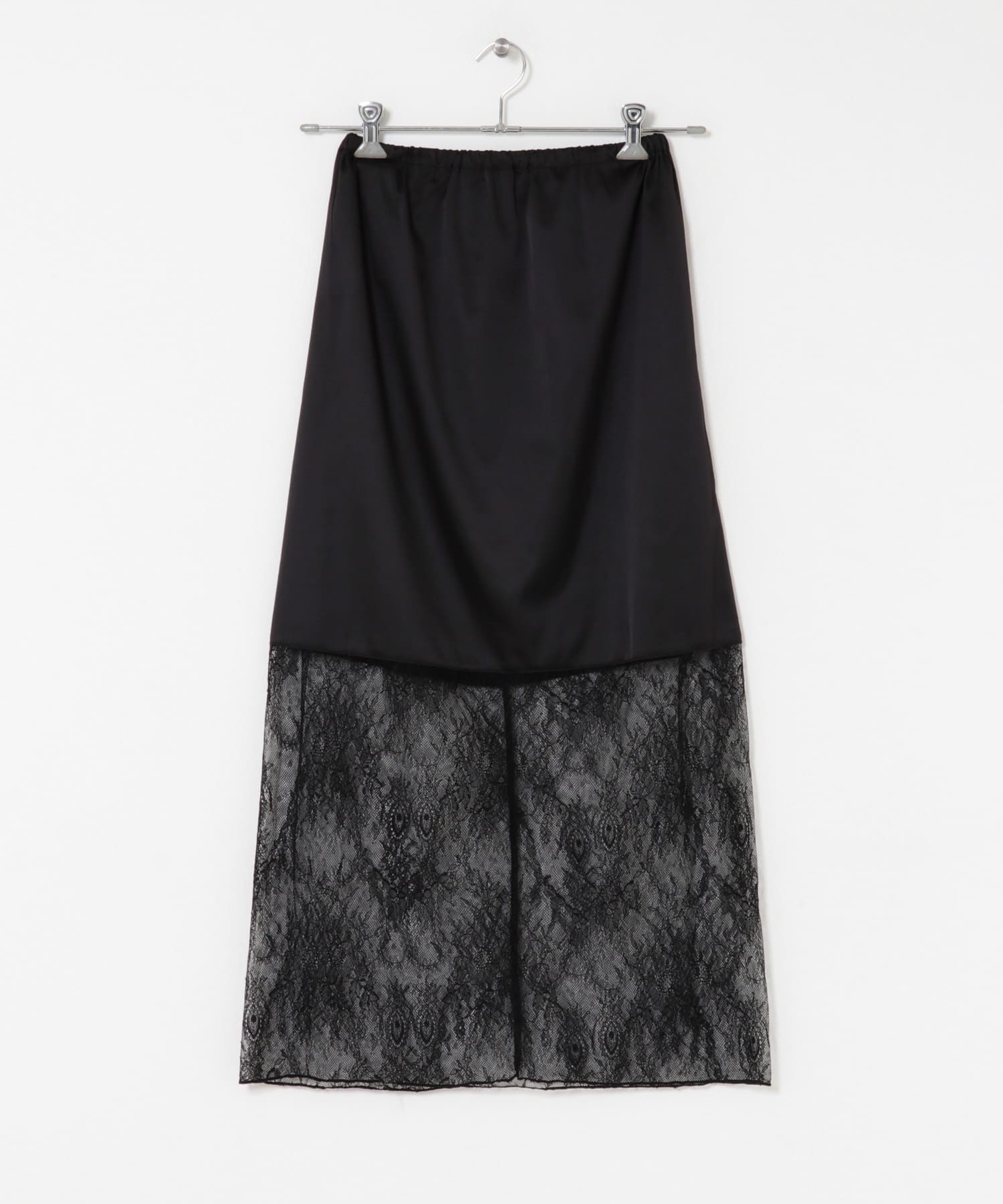 レースレイヤードミディスカート BLACK 36