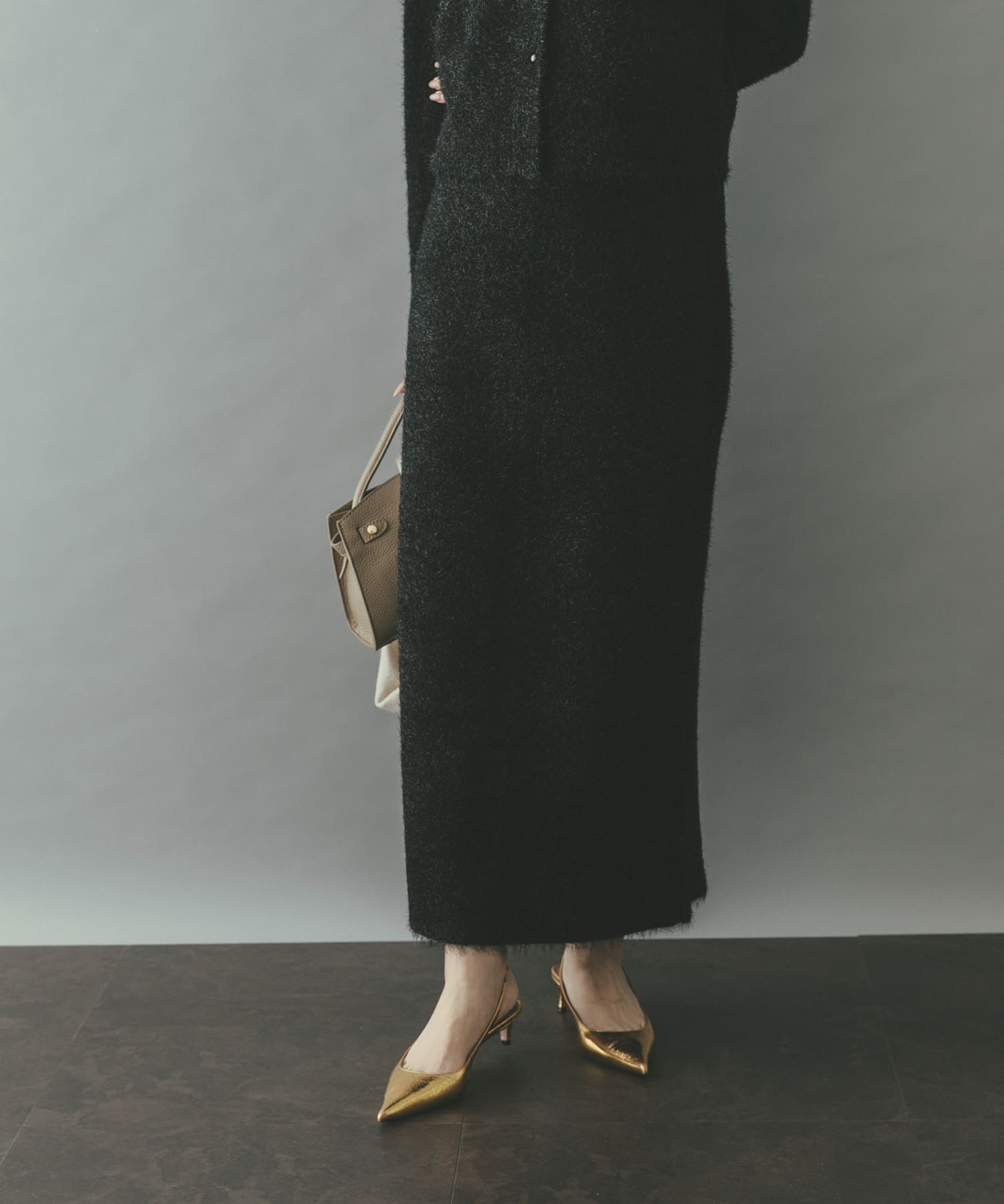 ラメシャギーニットスカート