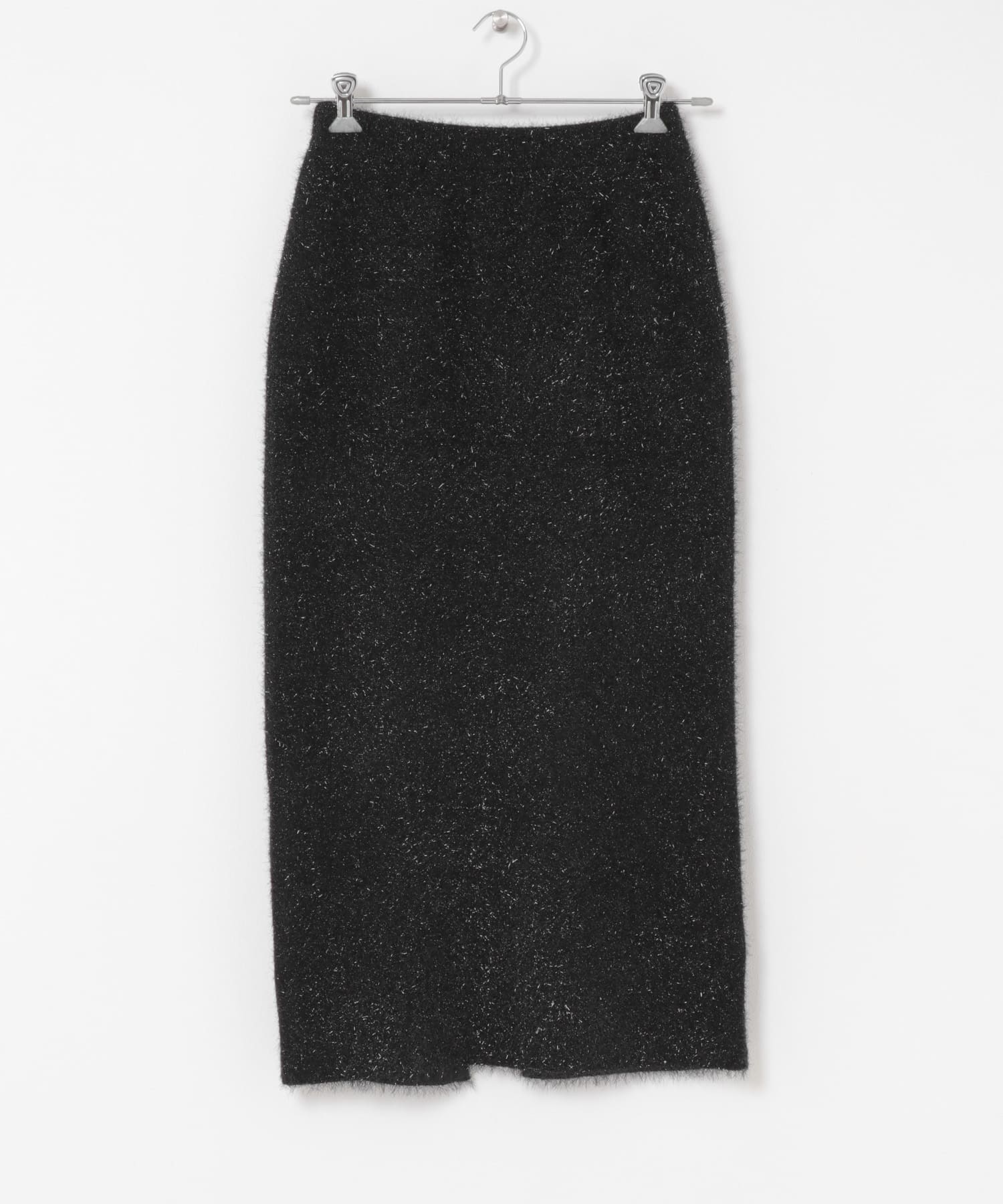 ラメシャギーニットスカート BLACK Free