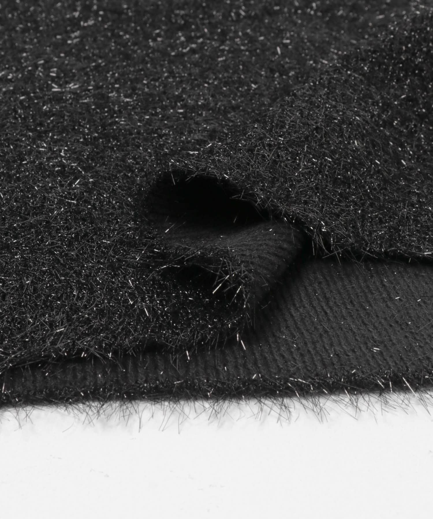 ラメシャギーニットスカート BLACK Free