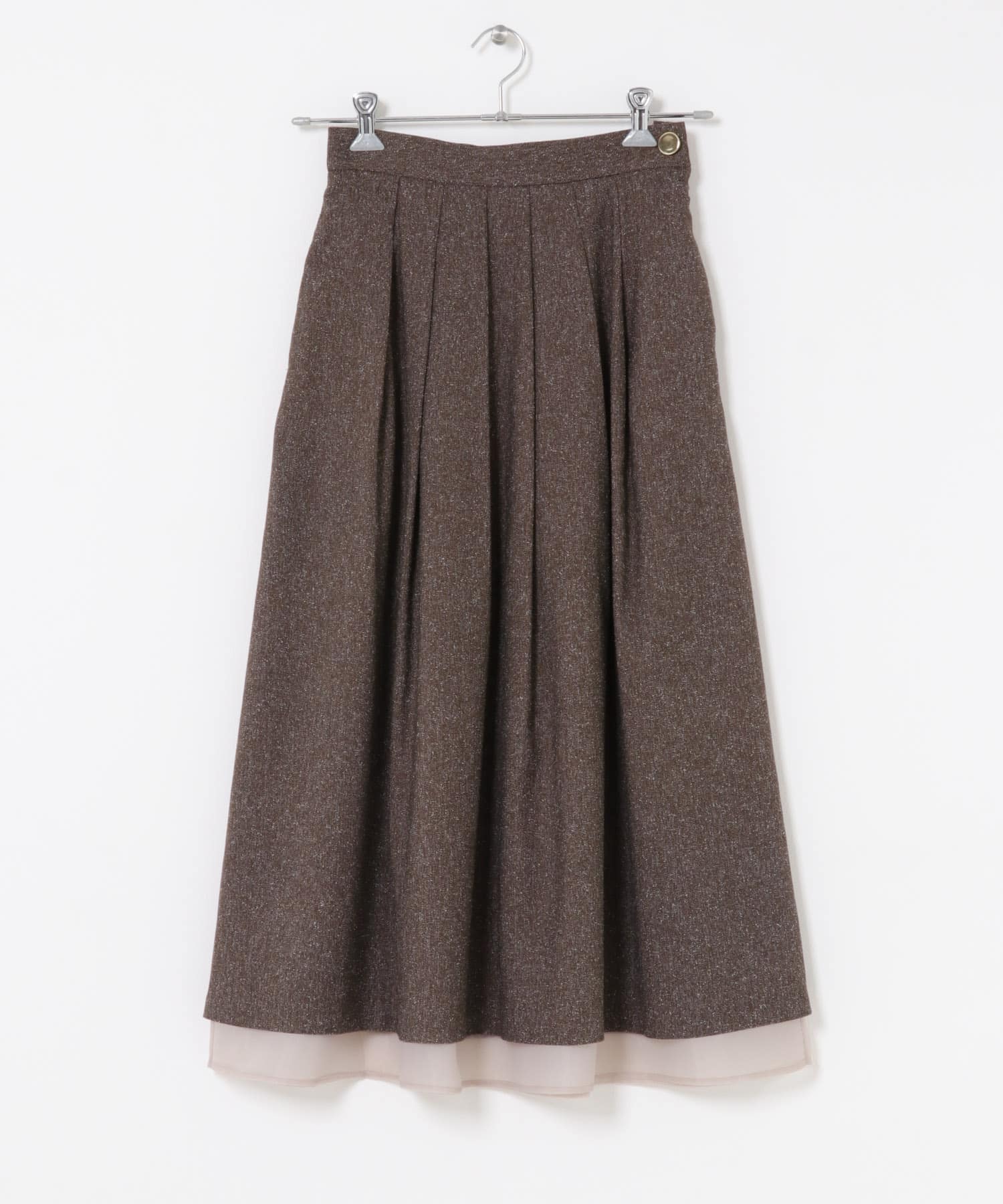 F by ROSSO　ツイードライクフレアスカート BROWN 36