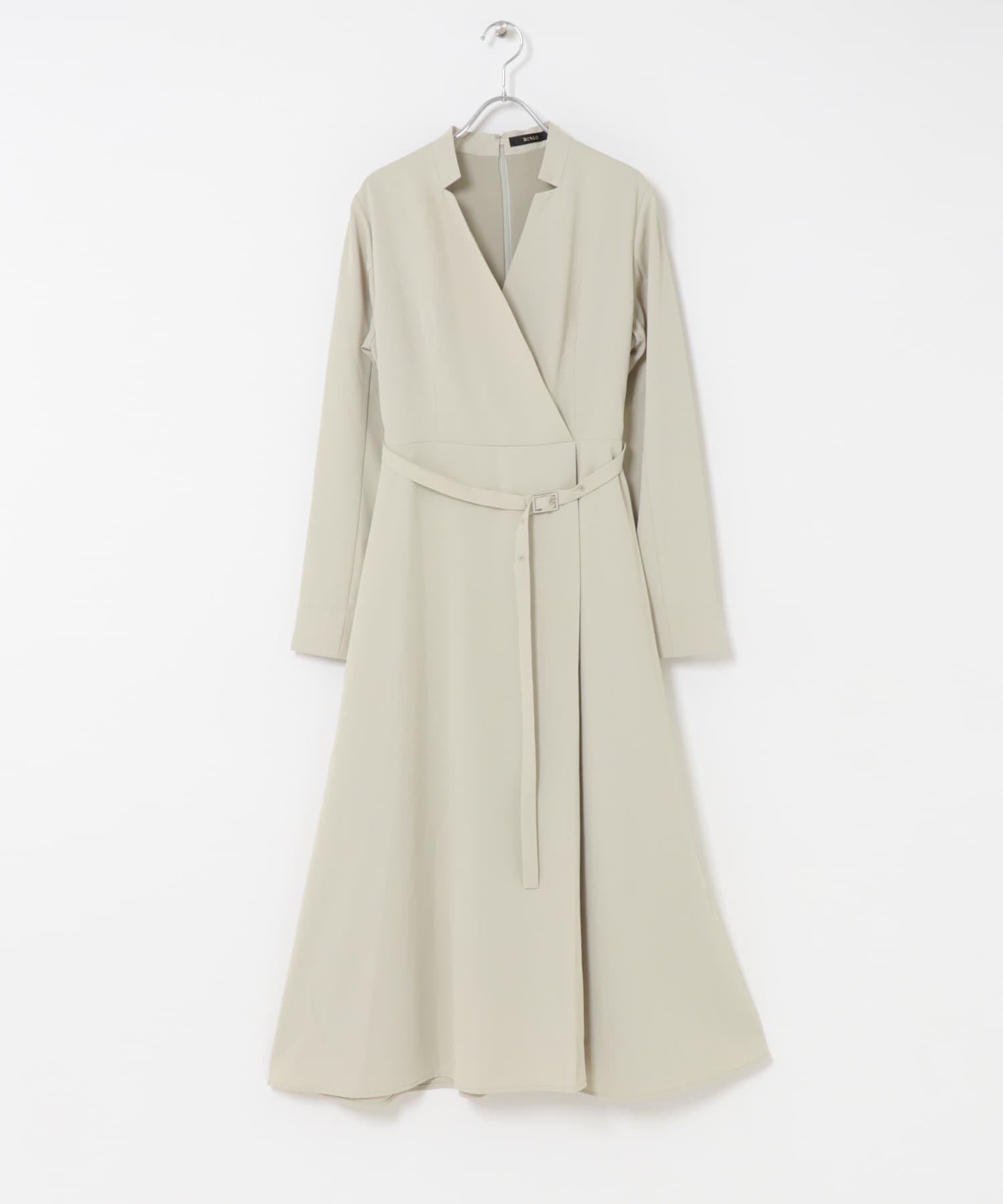 ベルトデザインカシュクールワンピース(Free L/BEIGE): ワンピース