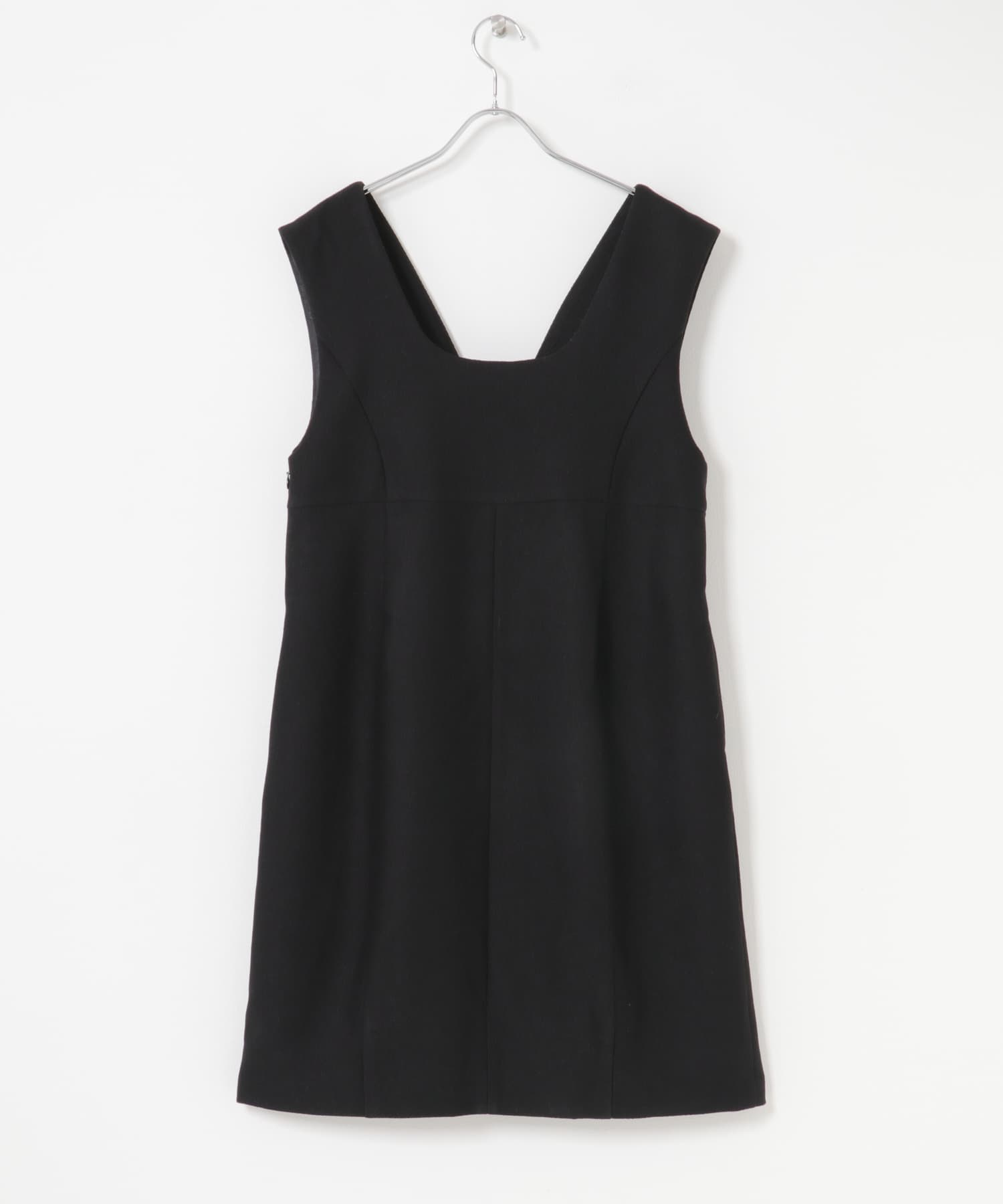 F by ROSSO　ピケ2WAYミニジャンパーワンピース BLACK Free