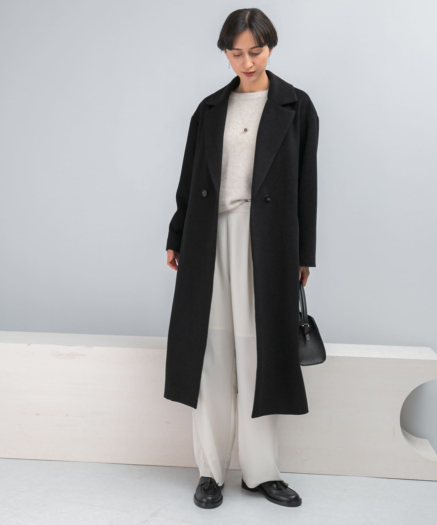 カシミヤビーバーチェスターコート(36 BLACK): アウター｜URBAN