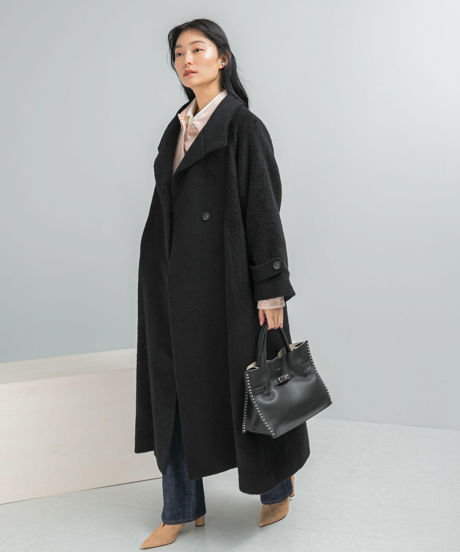 アルパカ混シャギースタンドコート(36 BLACK): アウター｜URBAN