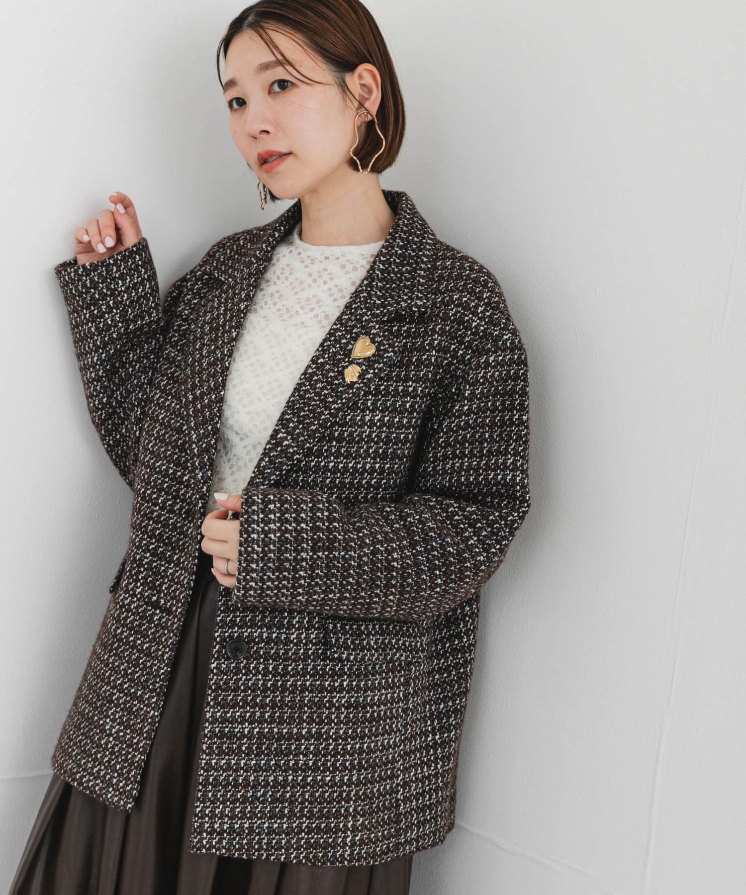 F by ROSSO　『UR TECH』ミックスツイードジャコット