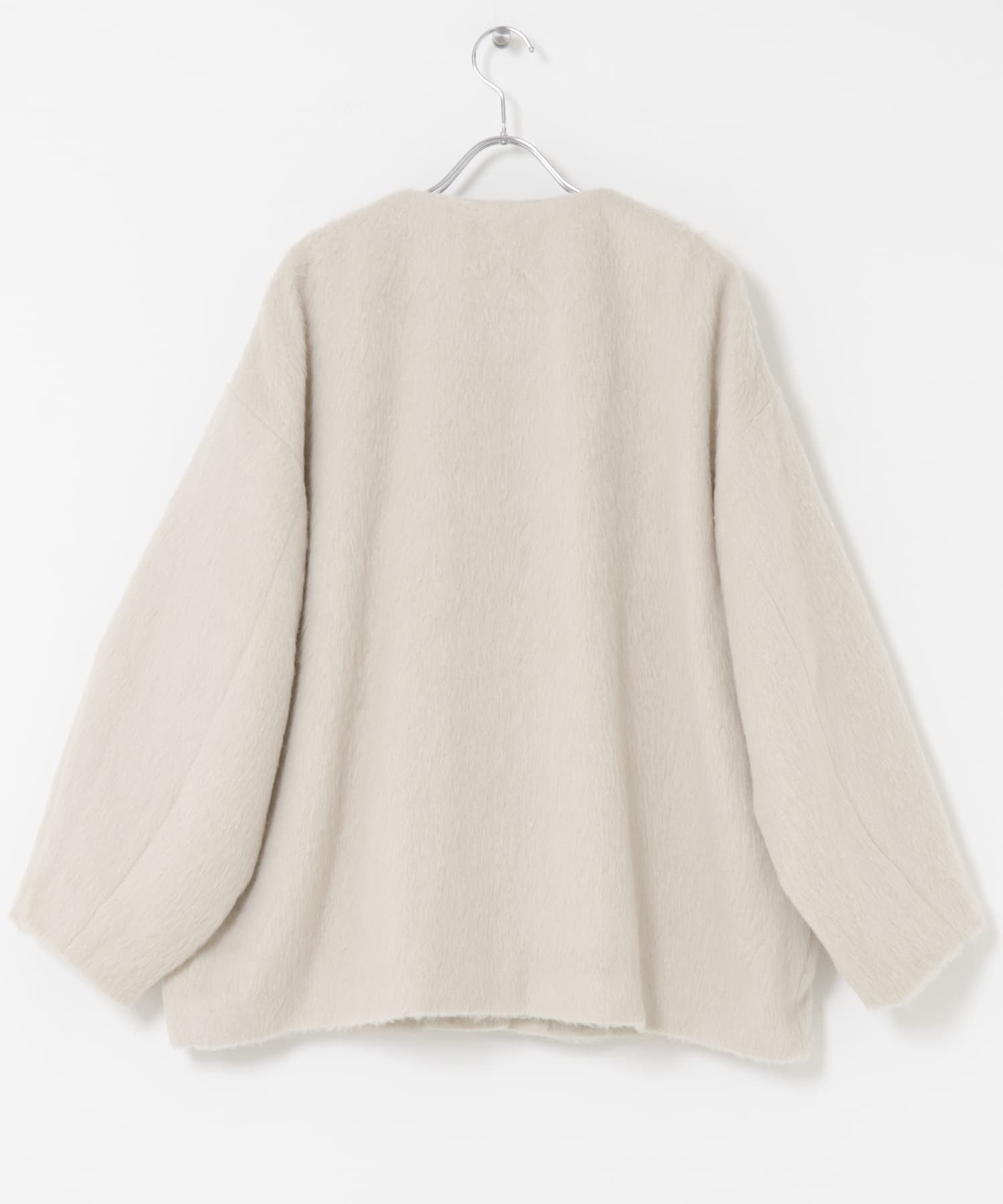 F by ROSSO　『UR TECH』シャギーノーカラーコート IVORY Free