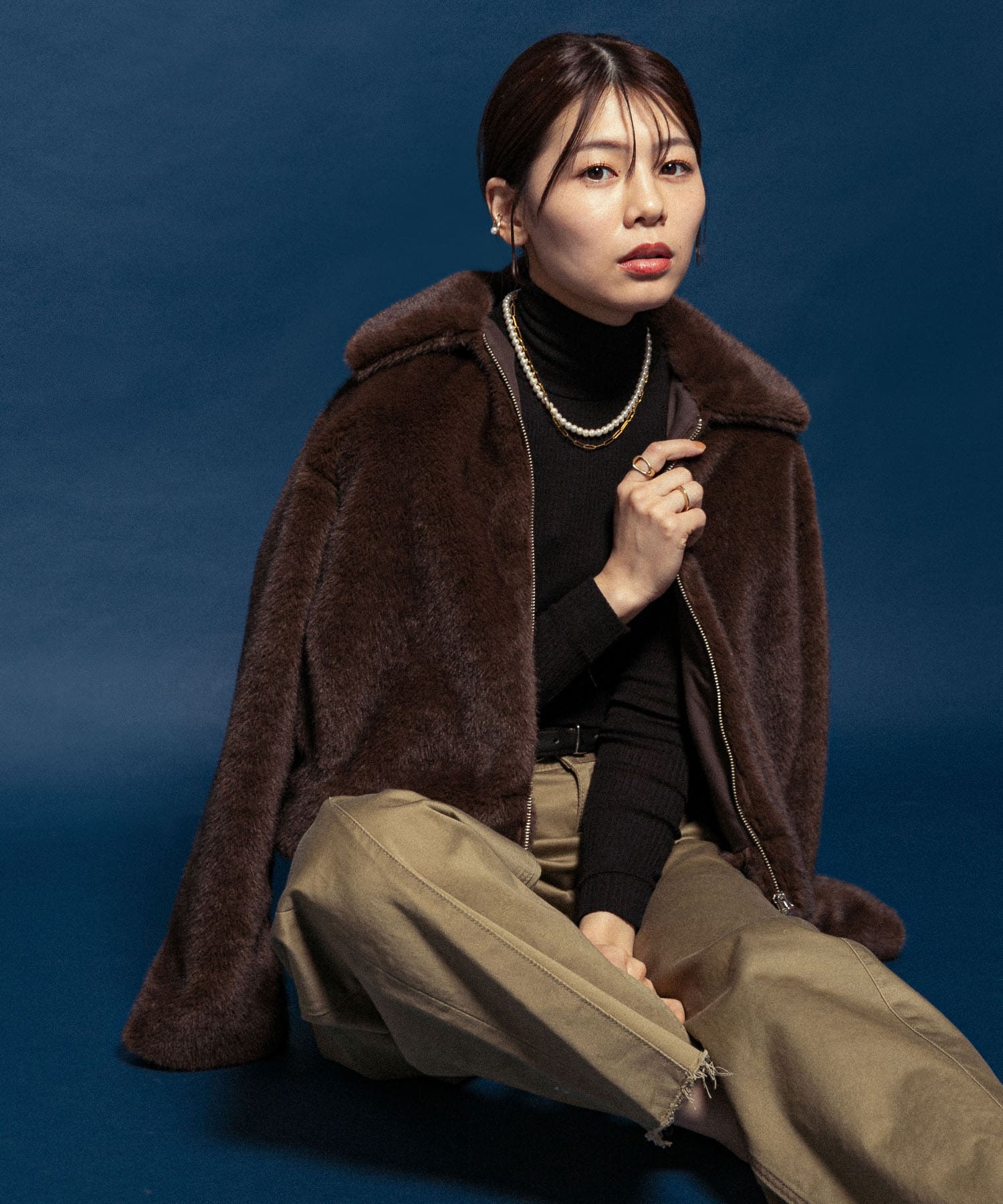 ROTINY ブラウン 毛皮ショートコート F by ROSSO ファーZIPショートコート(Free BROWN): アウター｜URBAN