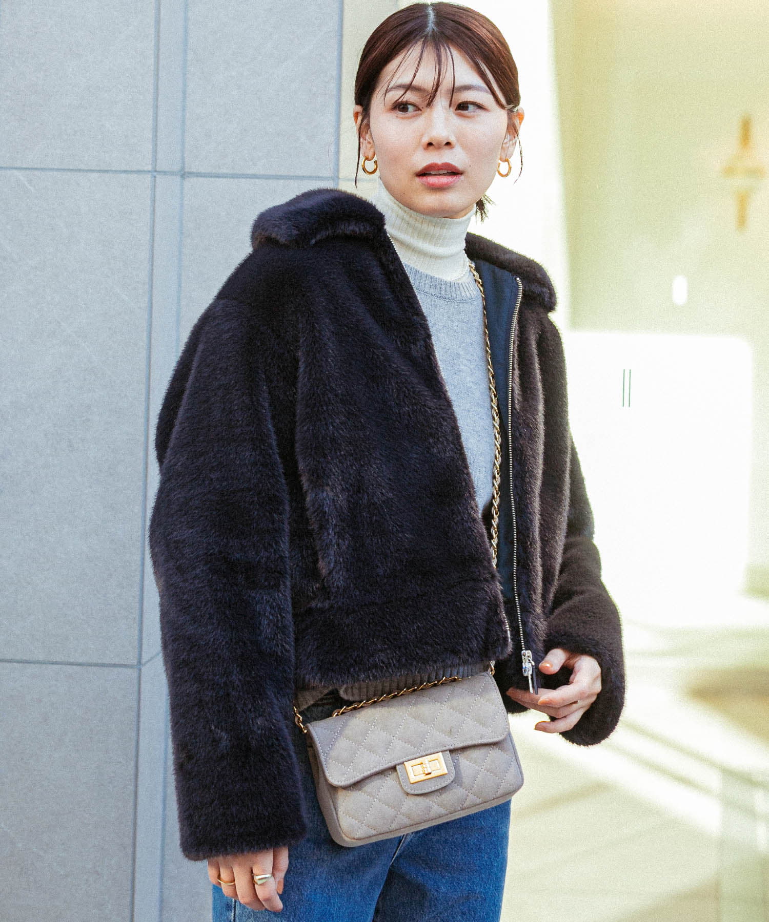 F by ROSSO　ファーZIPショートコート