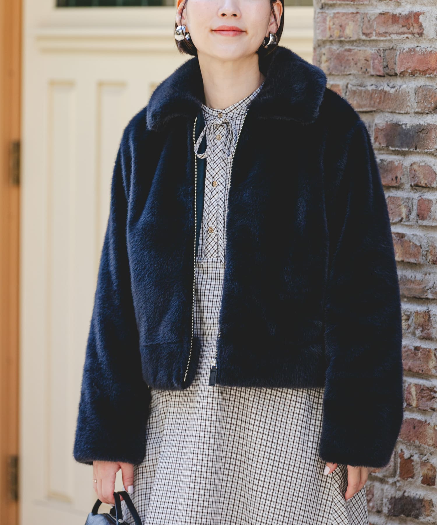 F by ROSSO　ファーZIPショートコート