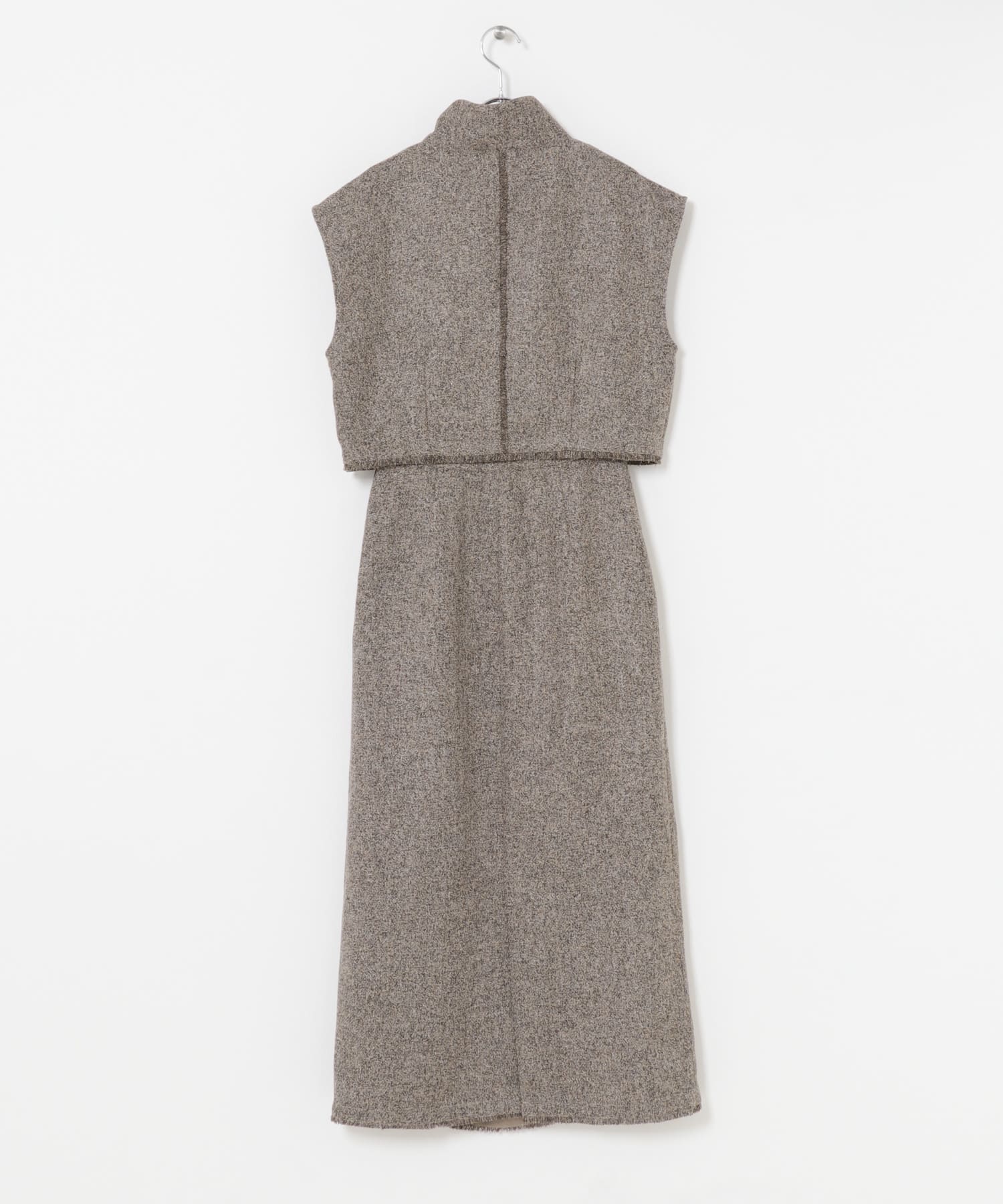 F by ROSSO　ツイードハーフZIPプルオーバー+スカート BEIGE 36