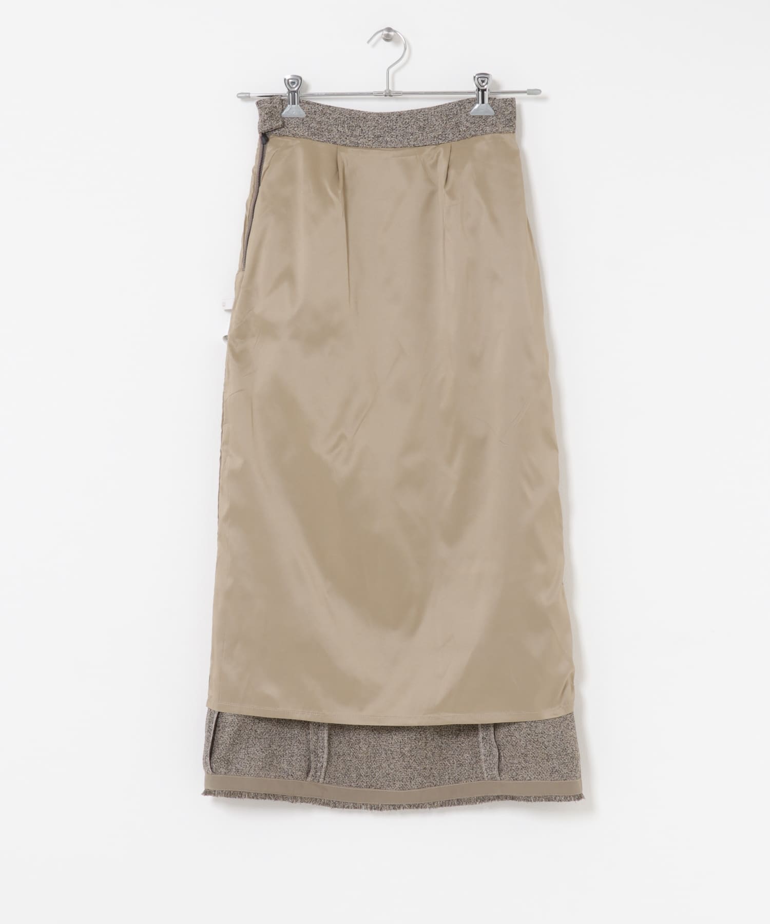 F by ROSSO　ツイードハーフZIPプルオーバー+スカート BEIGE 36