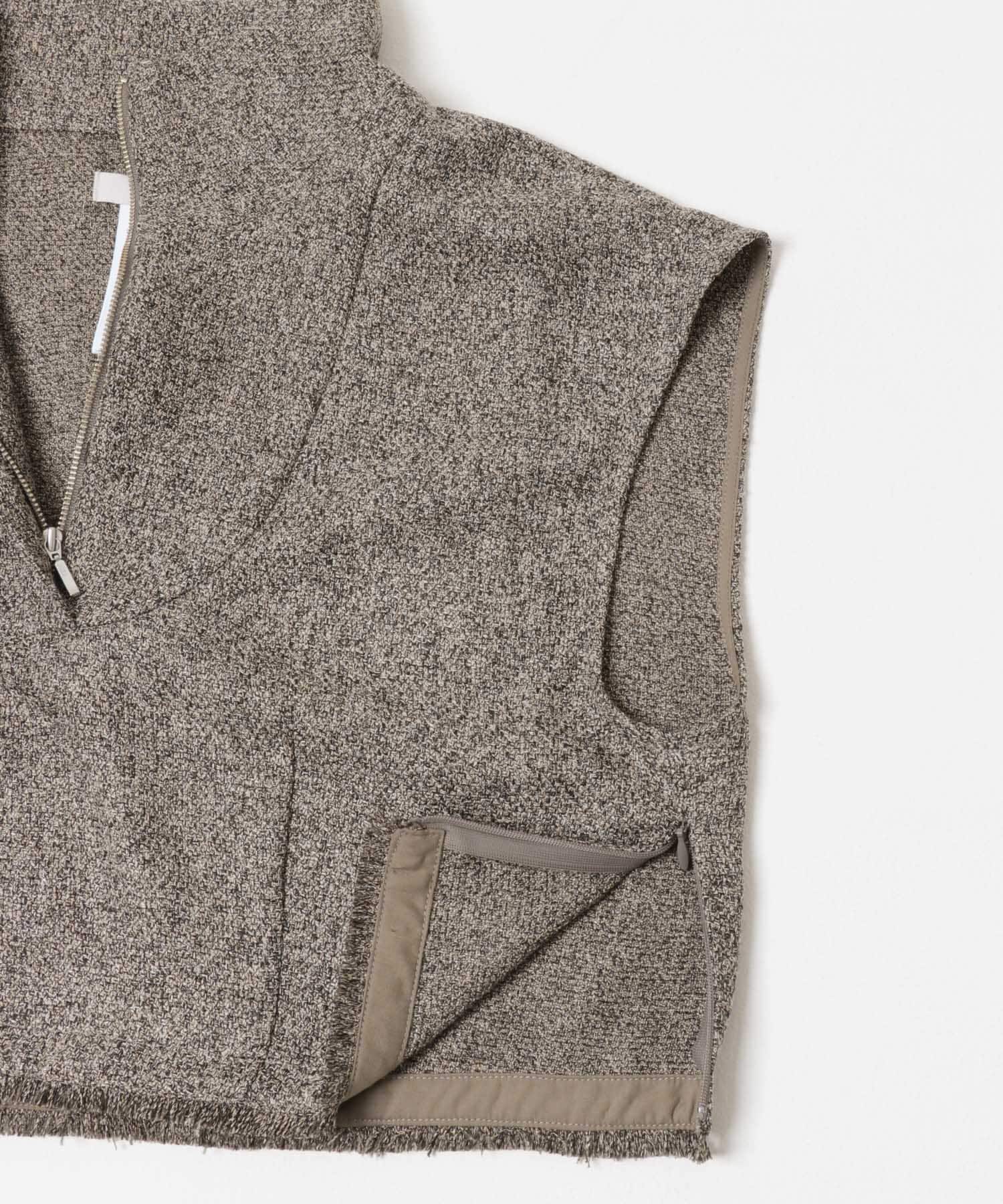 F by ROSSO　ツイードハーフZIPプルオーバー+スカート BEIGE 36