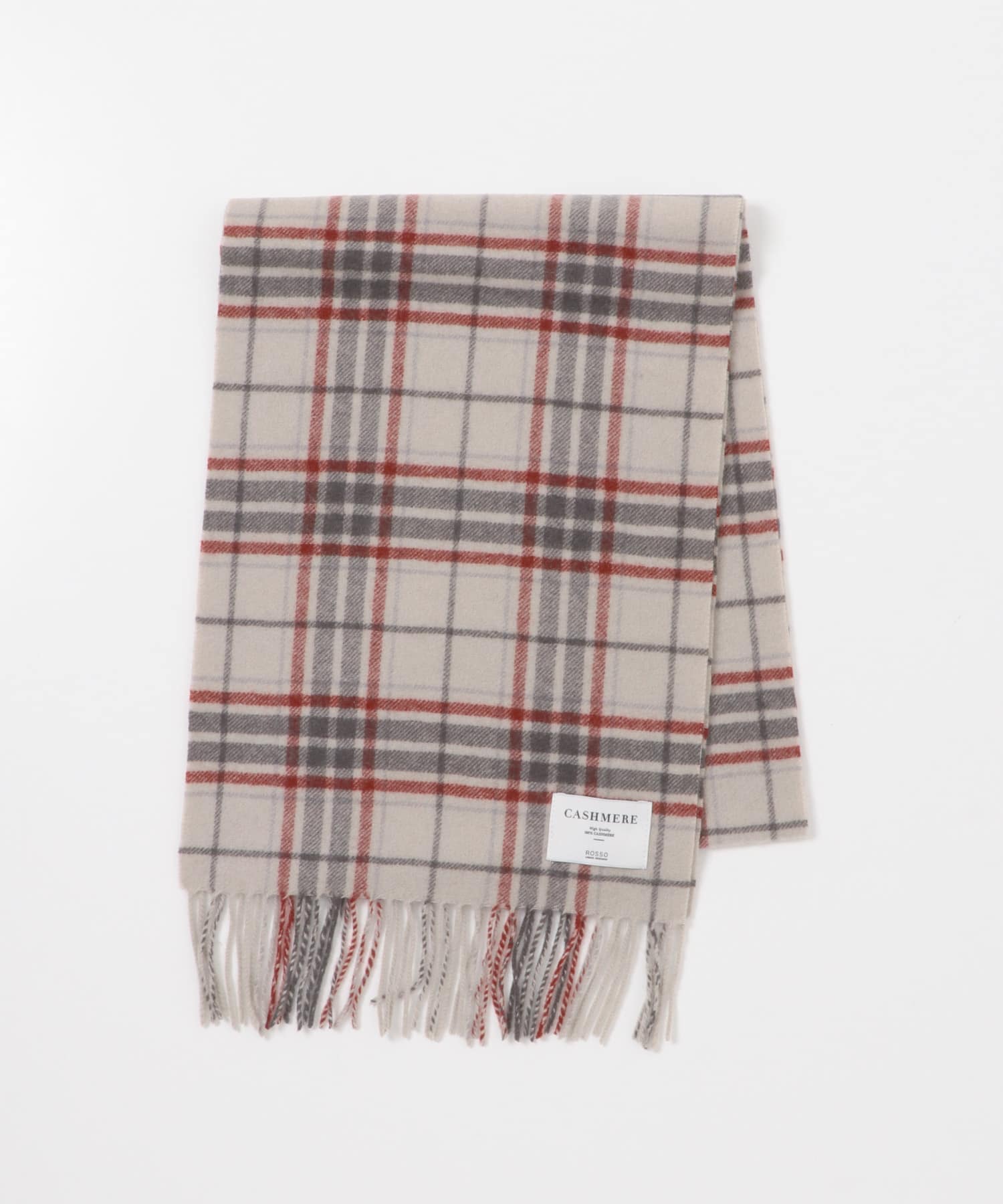 カシミヤチェックマフラー BEIGE FREE