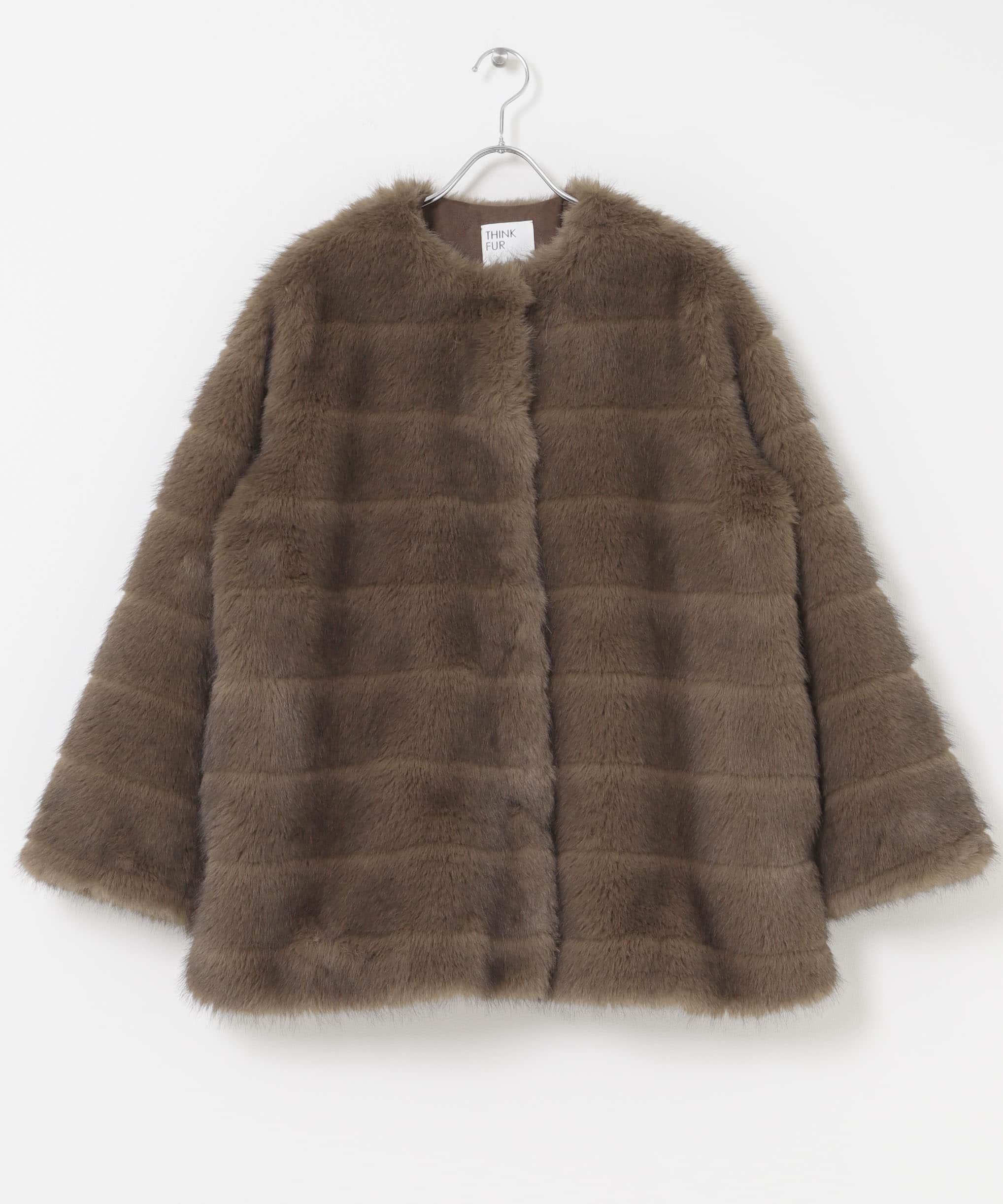 THINK FUR　Border Fur Coat