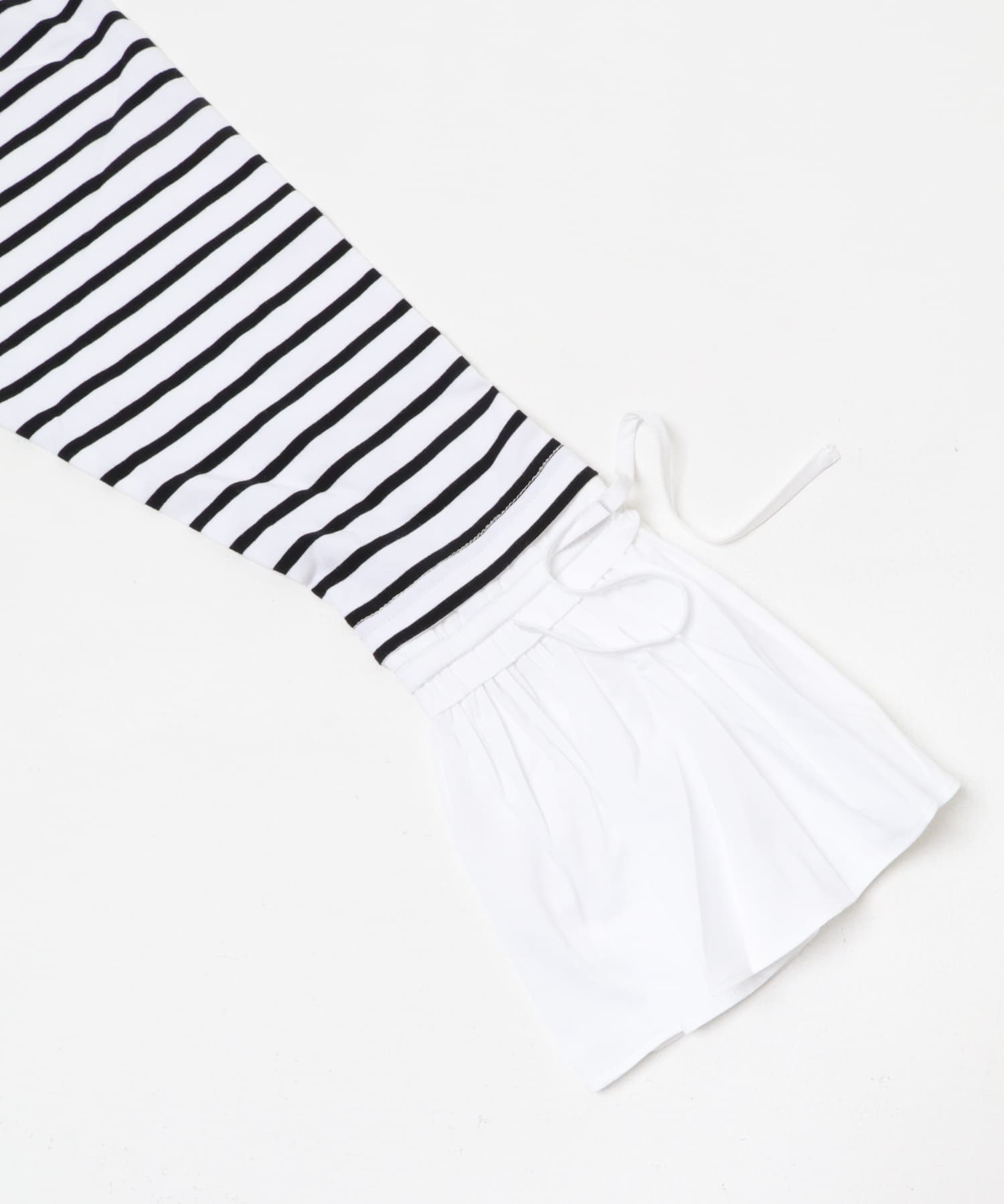 Mewl　シャツスリーブボーダーTOPS OWHITE Free