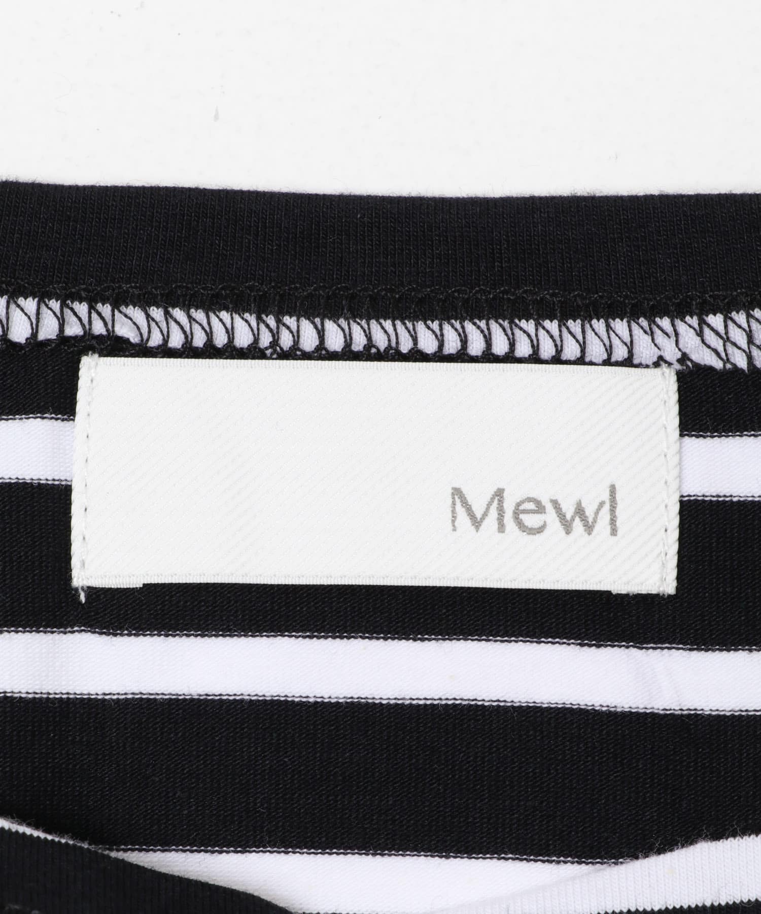 Mewl　シャツスリーブボーダーTOPS BLACK Free
